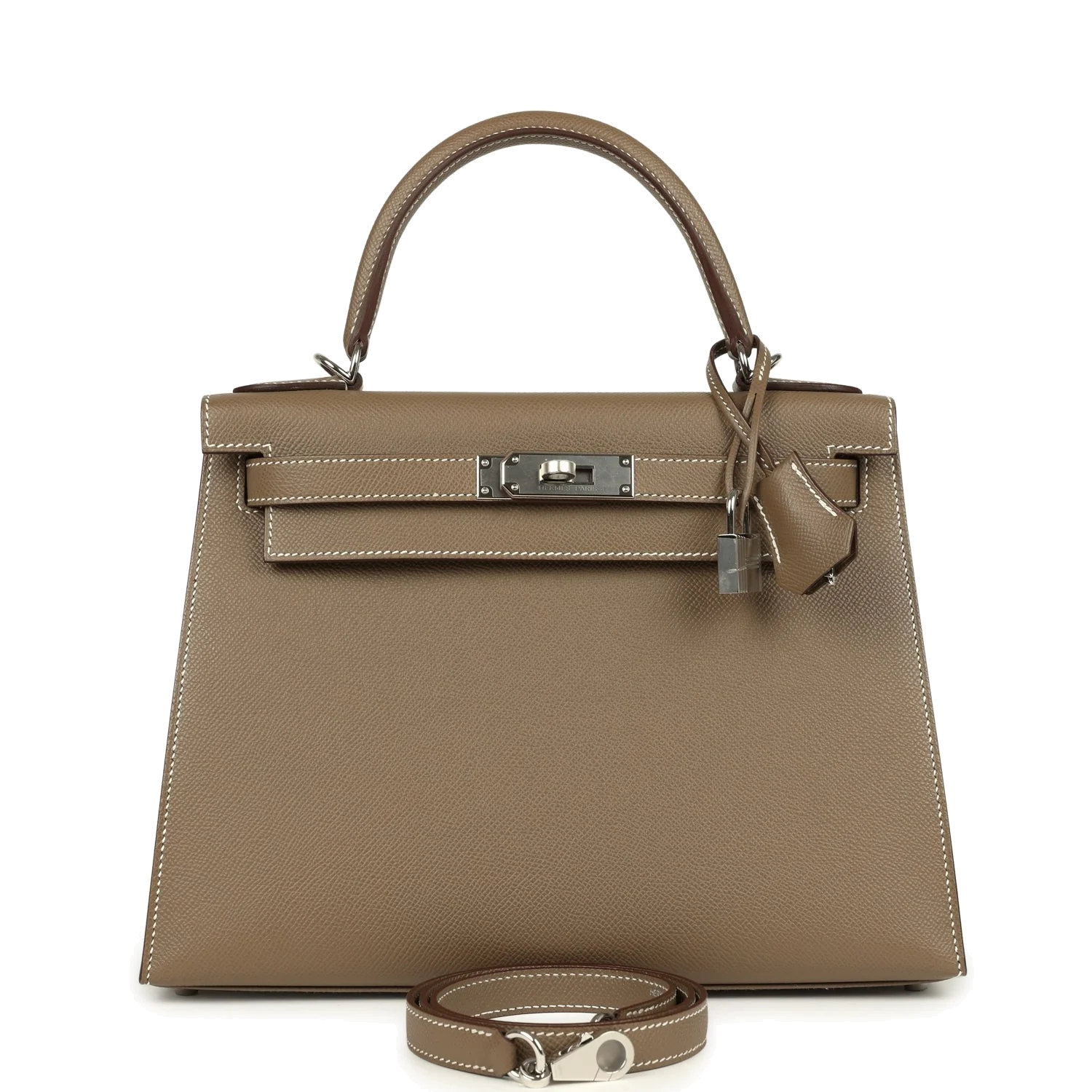 Hermes Kelly Sellier 28 Etoupe Epsom Palladium Hardware — фото 2