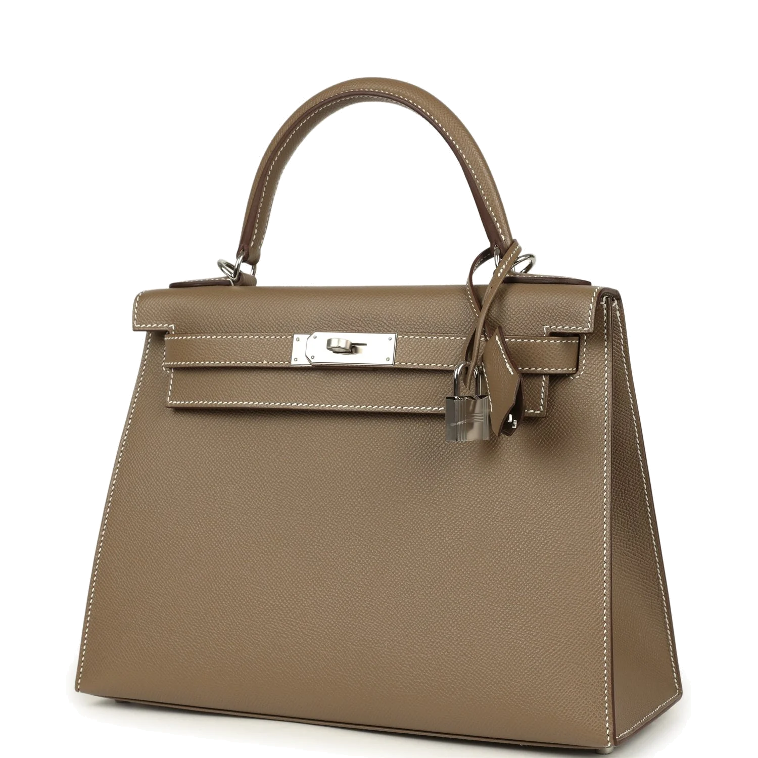 Hermes Kelly Sellier 28 Etoupe Epsom Palladium Hardware — фото 6