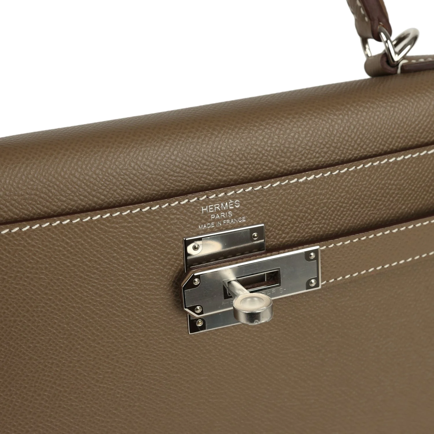Hermes Kelly Sellier 28 Etoupe Epsom Palladium Hardware — фото 8