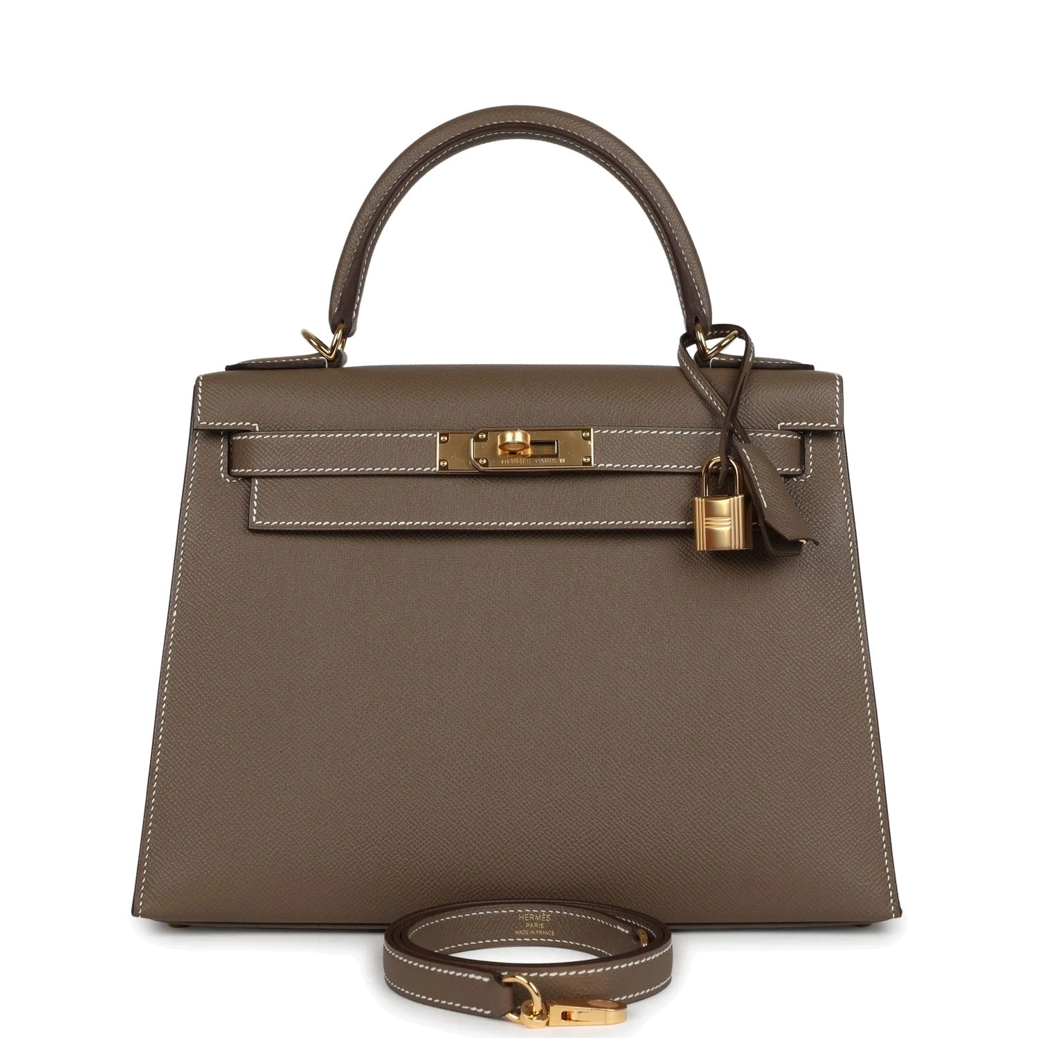 Hermes Kelly Sellier 28 Etoupe Epsom Gold Hardware — фото 2