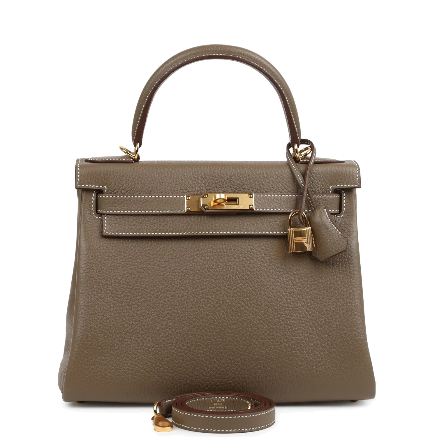 Hermes Kelly Retourne 28 Etoupe Clemence Gold Hardware — фото 2
