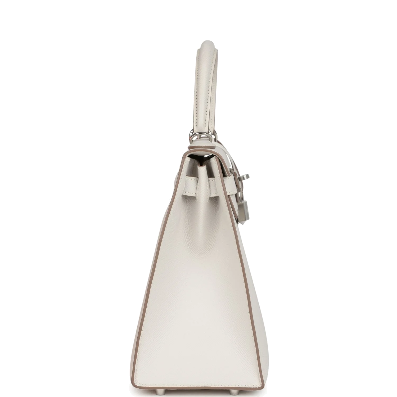 Hermes Kelly Sellier 28 Gris Pale Epsom Palladium Hardware — фото 4