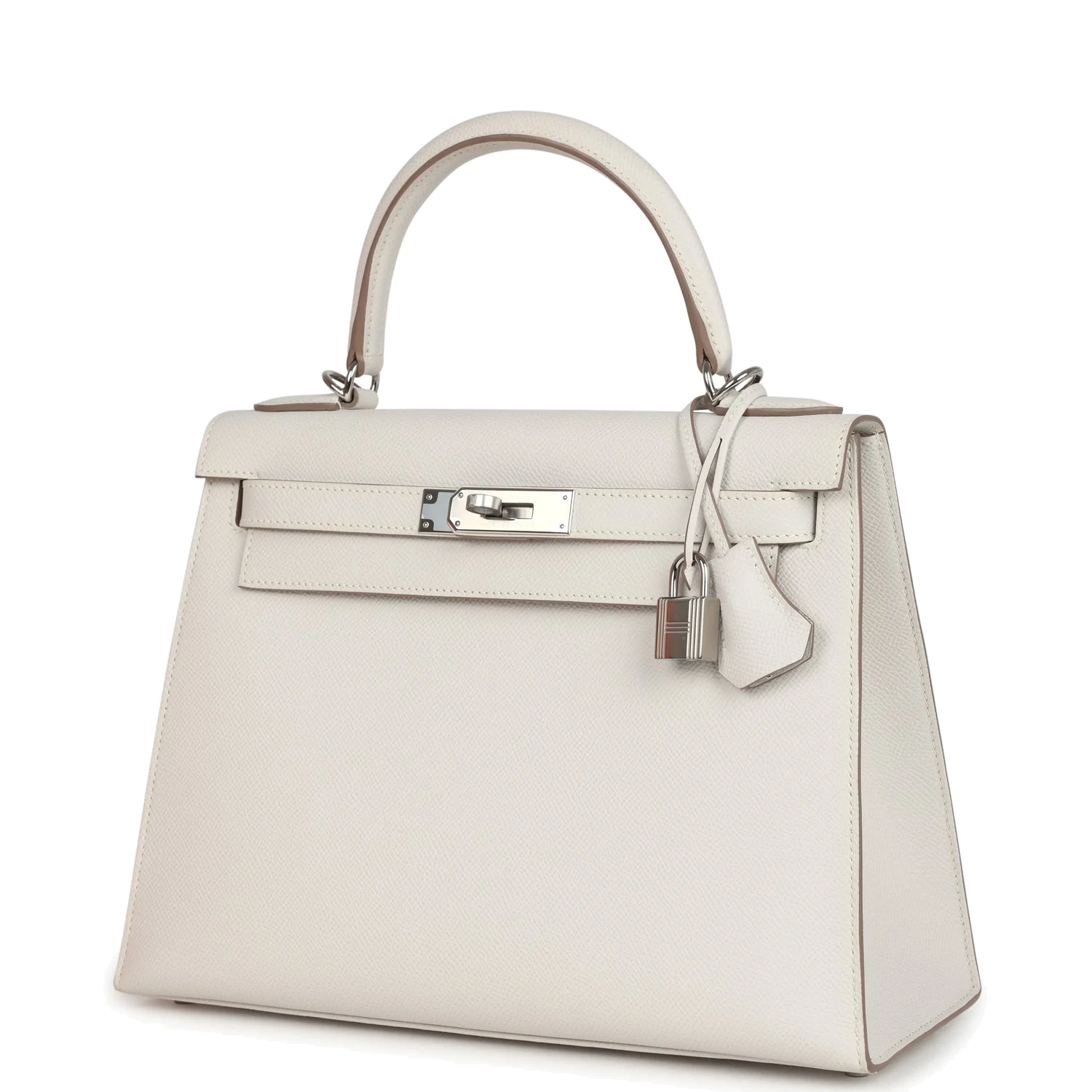Hermes Kelly Sellier 28 Gris Pale Epsom Palladium Hardware — фото 6