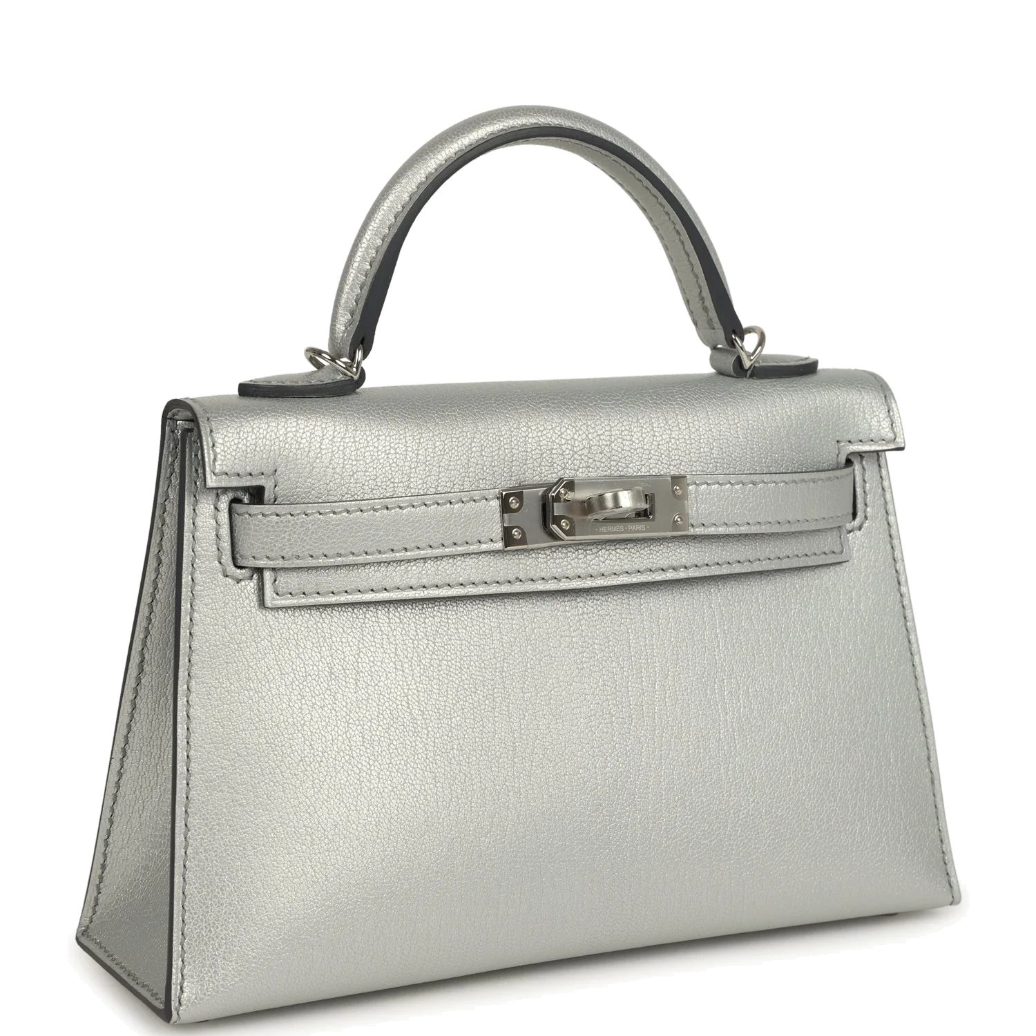 Hermes Kelly Sellier 20 Argent Chevre Chamkilight Palladium Hardware — фото 3