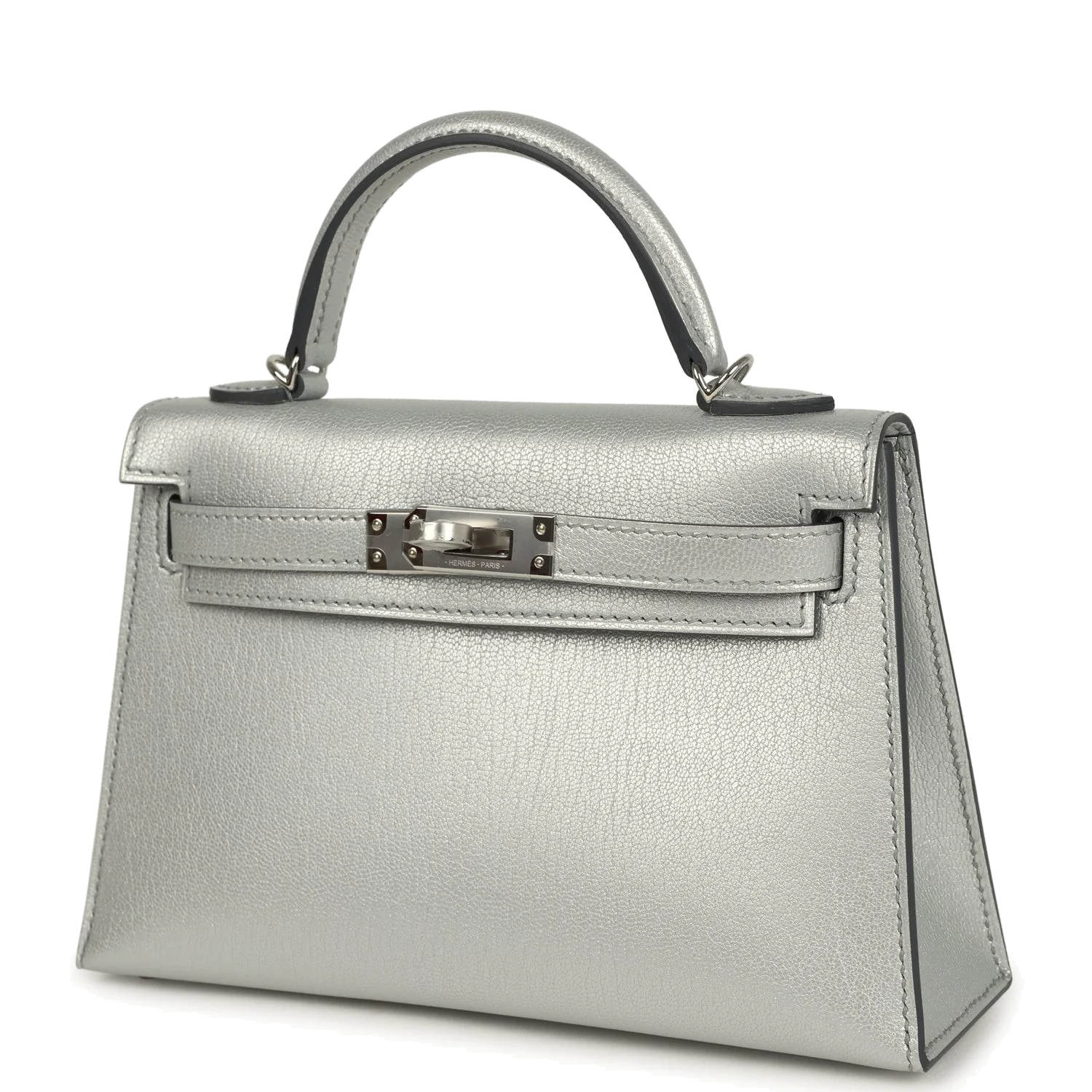 Hermes Kelly Sellier 20 Argent Chevre Chamkilight Palladium Hardware — фото 6