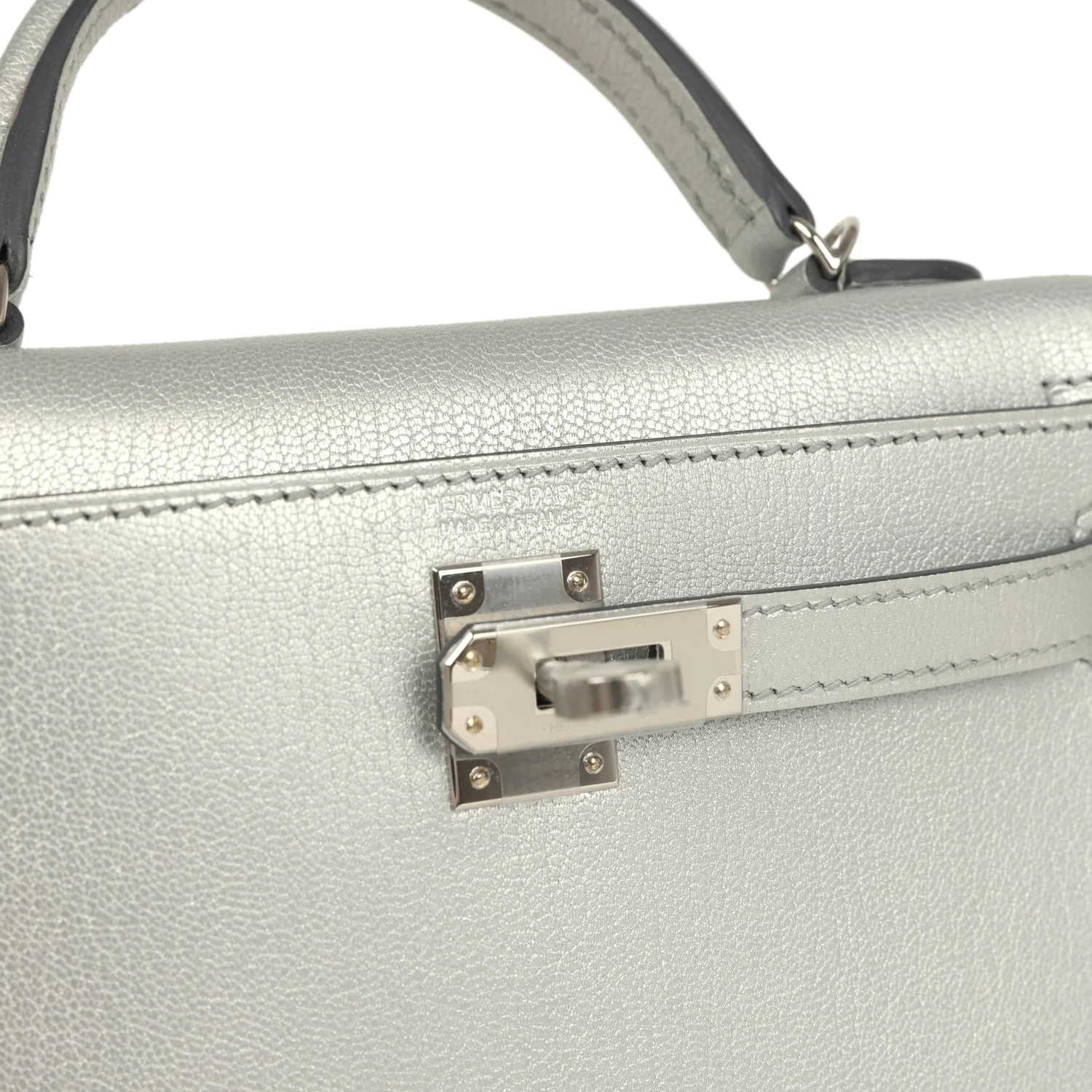 Hermes Kelly Sellier 20 Argent Chevre Chamkilight Palladium Hardware — фото 8