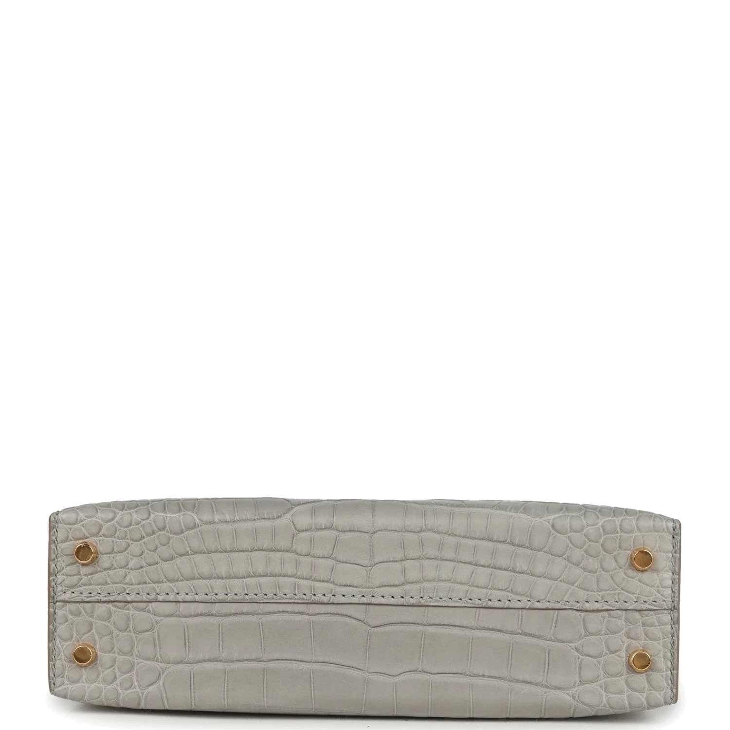 Hermes Special Order (HSS) Kelly Sellier 20 Gris Perle Verso Matte Alligator Gold Hardware — фото 7