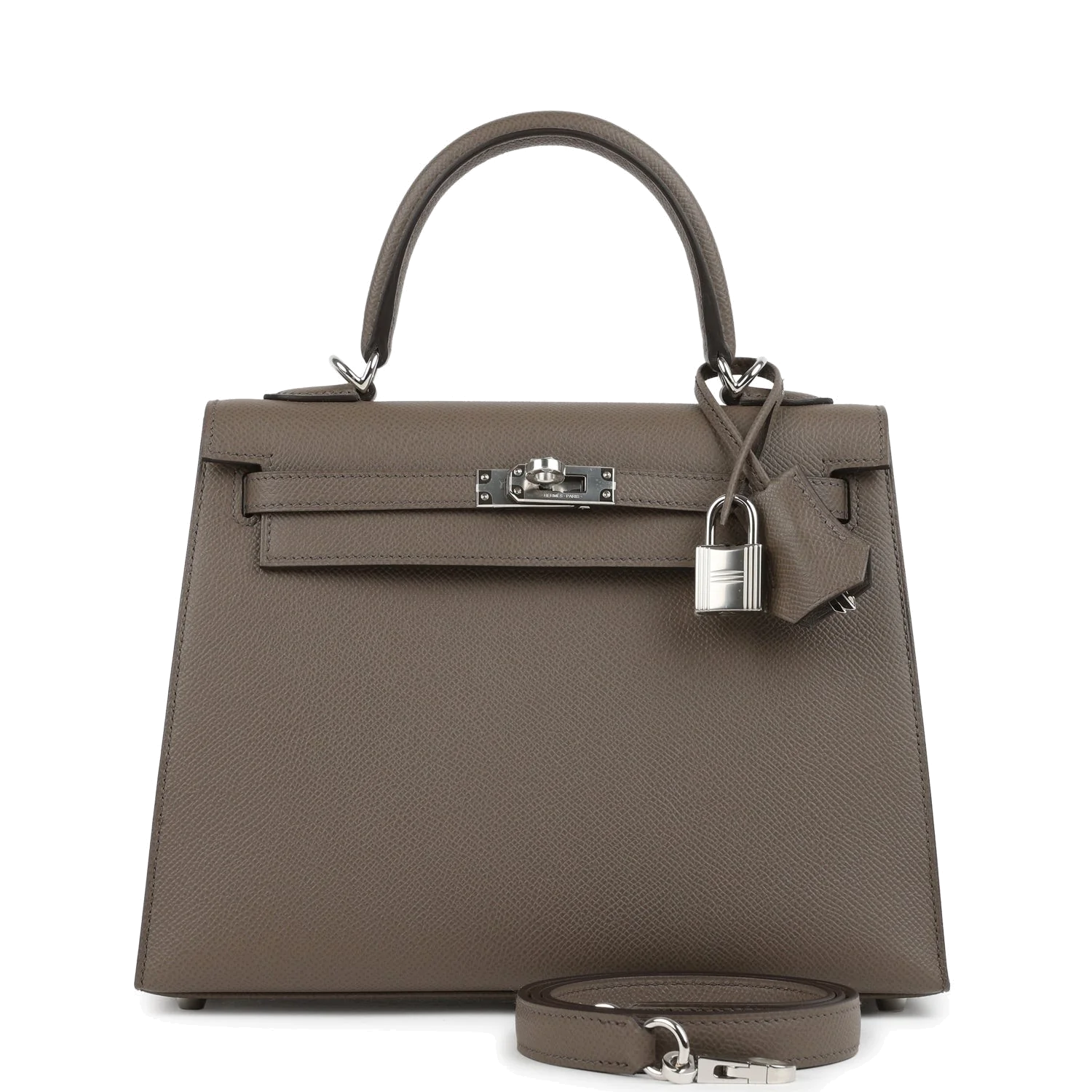 Hermes Kelly Sellier 25 Etain Epsom Palladium Hardware — фото 2