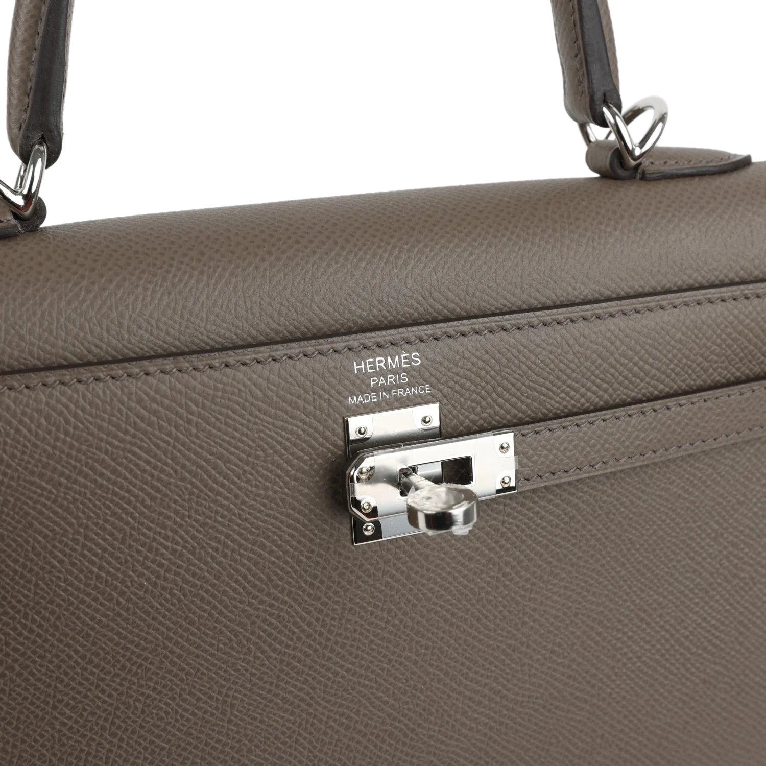 Hermes Kelly Sellier 25 Etain Epsom Palladium Hardware — фото 8