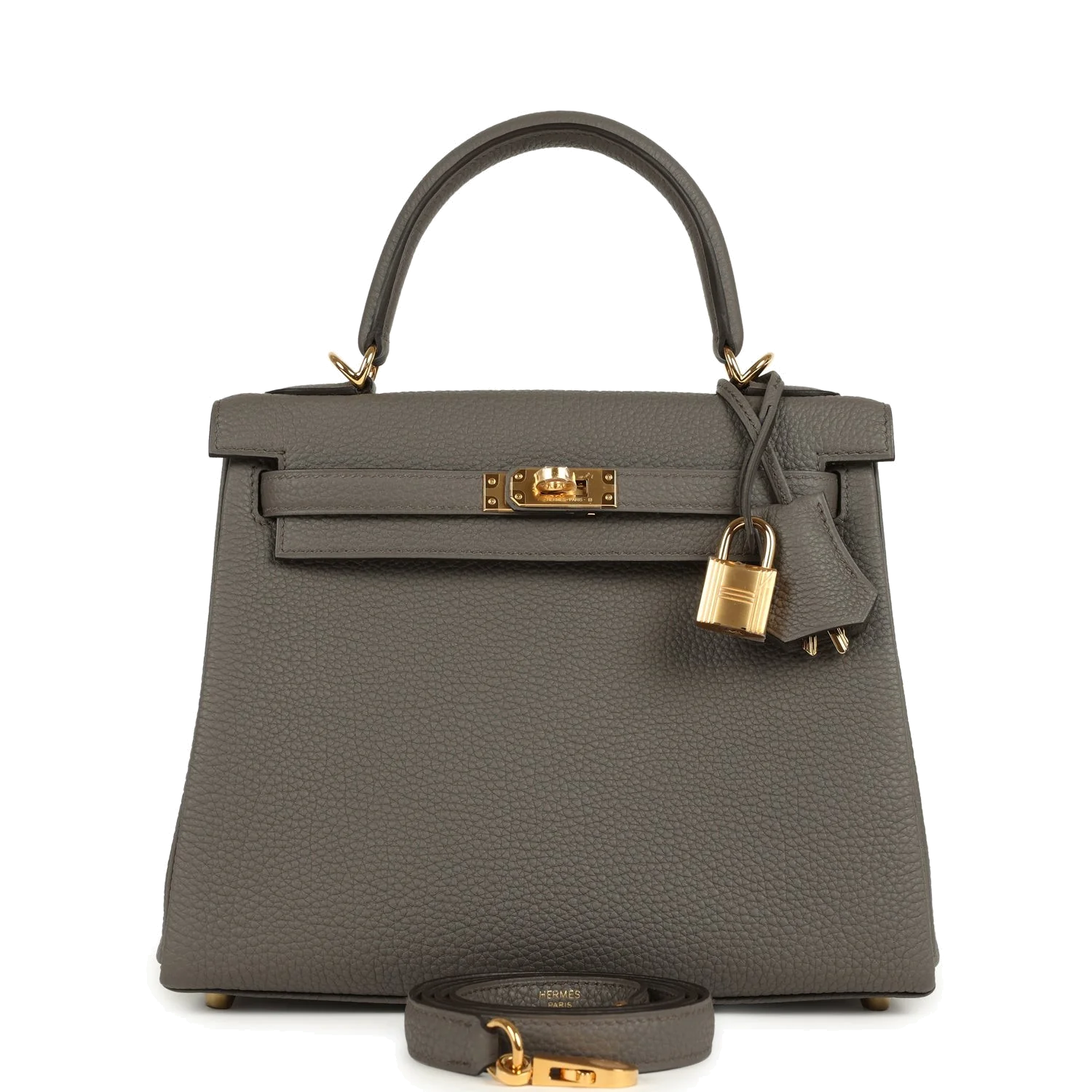 Hermes Kelly Retourne 25 Etain Togo Gold Hardware — фото 2
