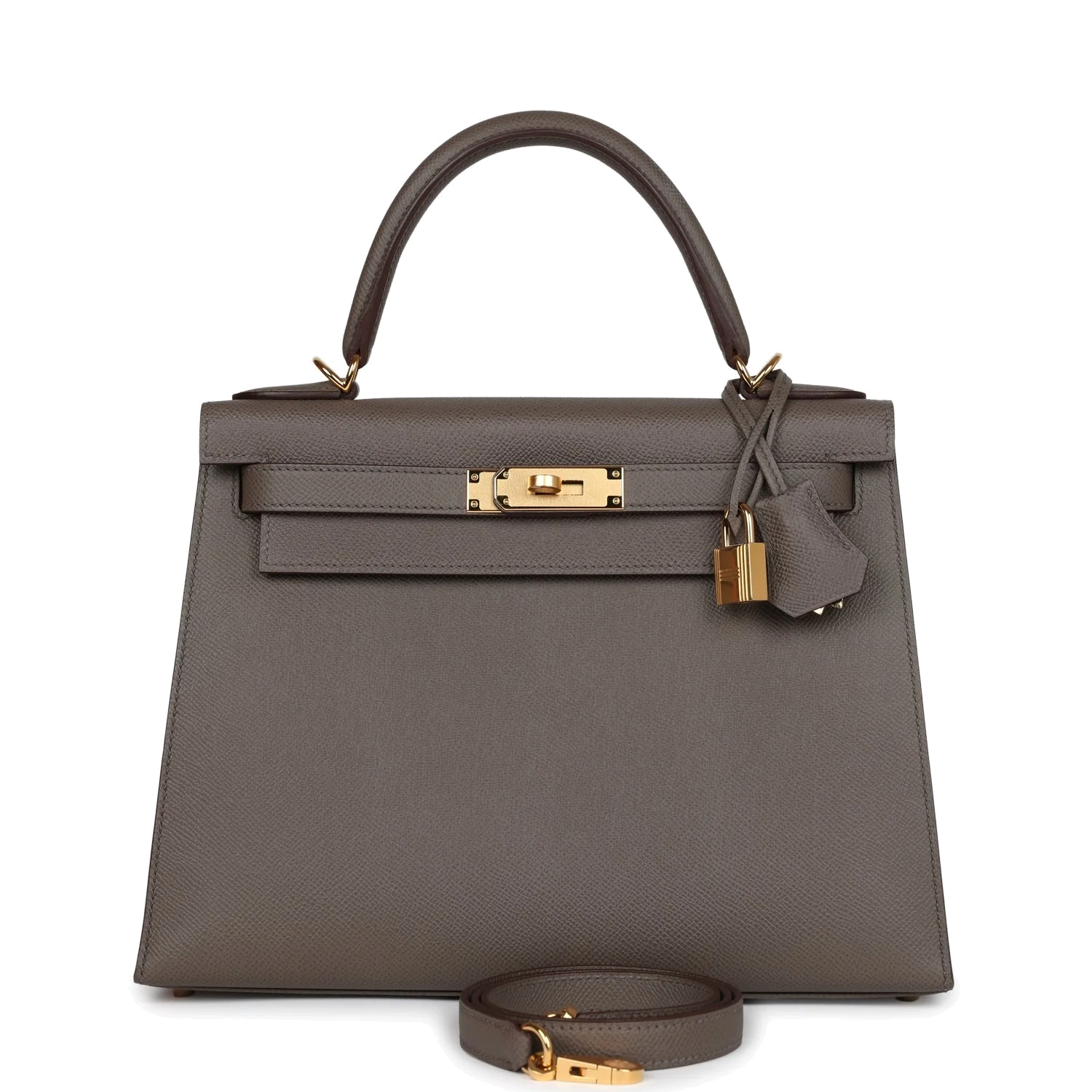 Hermes Kelly Sellier 28 Etain Epsom Gold Hardware — фото 2