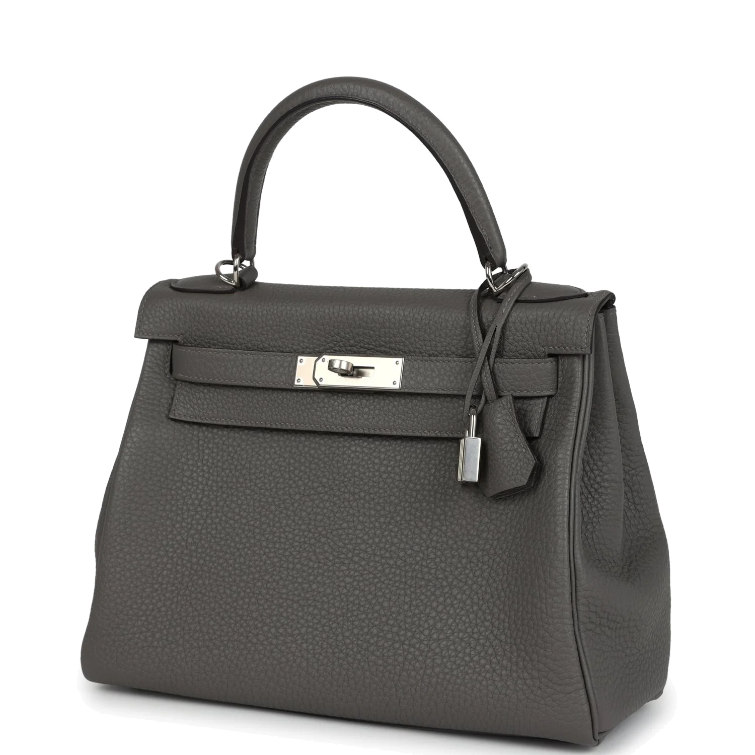 Hermes Kelly Retourne 28 Gris Meyer Clemence Palladium Hardware — фото 6