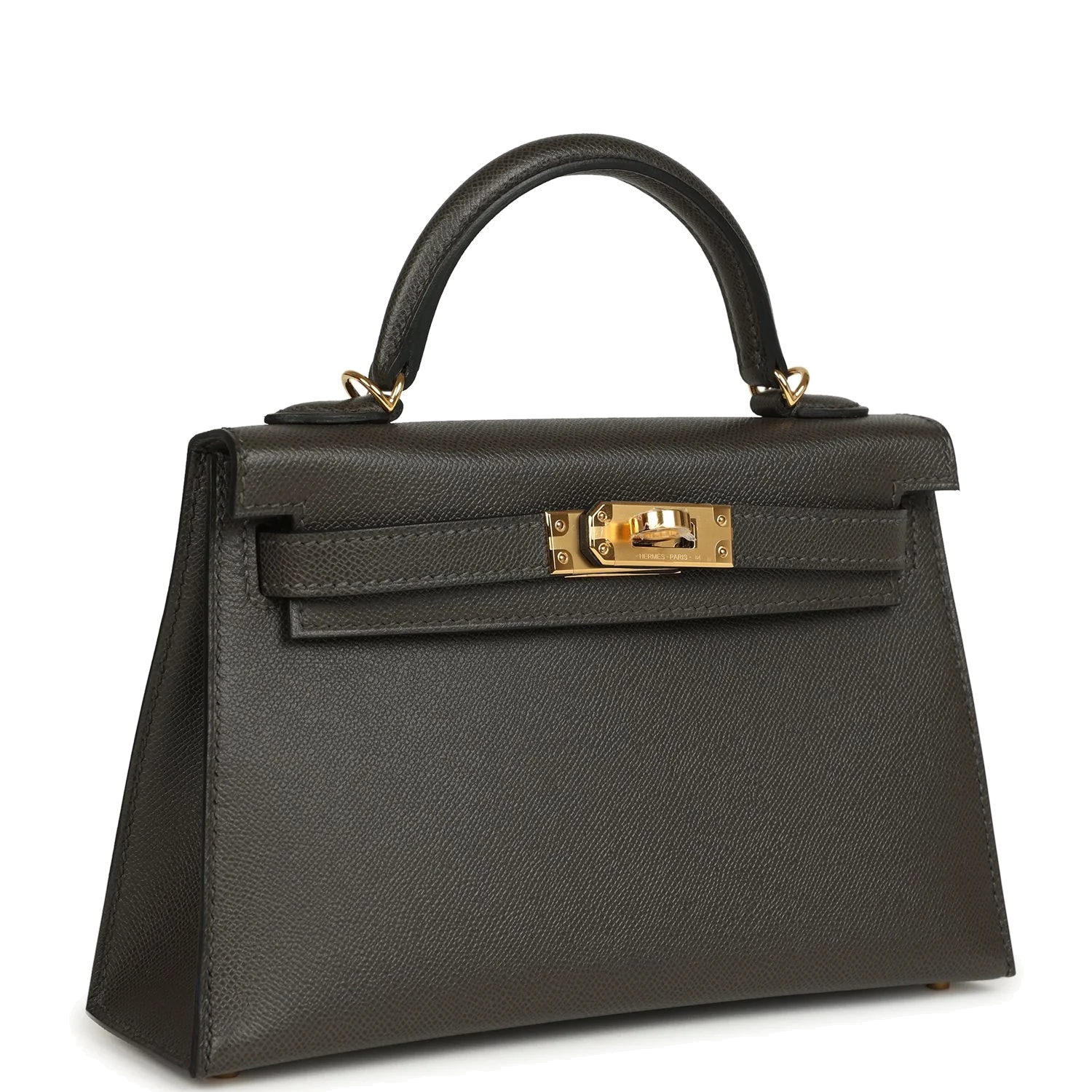 Hermes Kelly Sellier 20 Graphite Madame Gold Hardware — фото 3