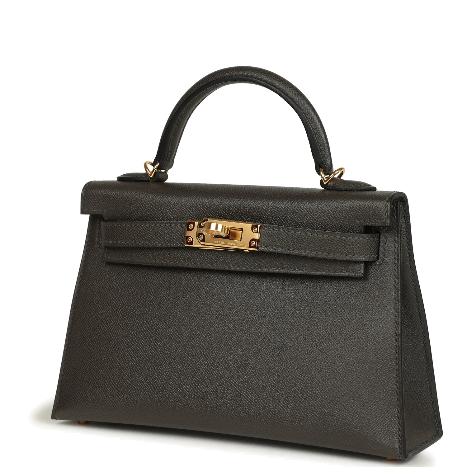 Hermes Kelly Sellier 20 Graphite Madame Gold Hardware — фото 6