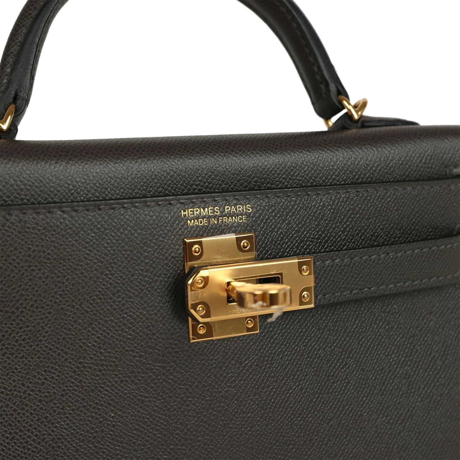 Hermes Kelly Sellier 20 Graphite Madame Gold Hardware — фото 8