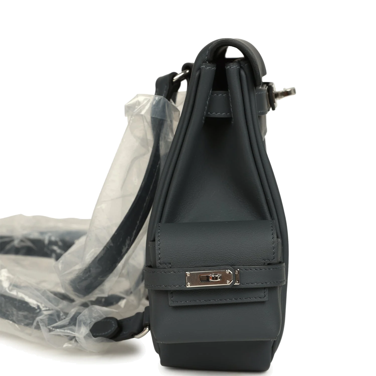 Hermes Mini Kelly Jump Backpack Gris Misty Swift Palladium Hardware — фото 4