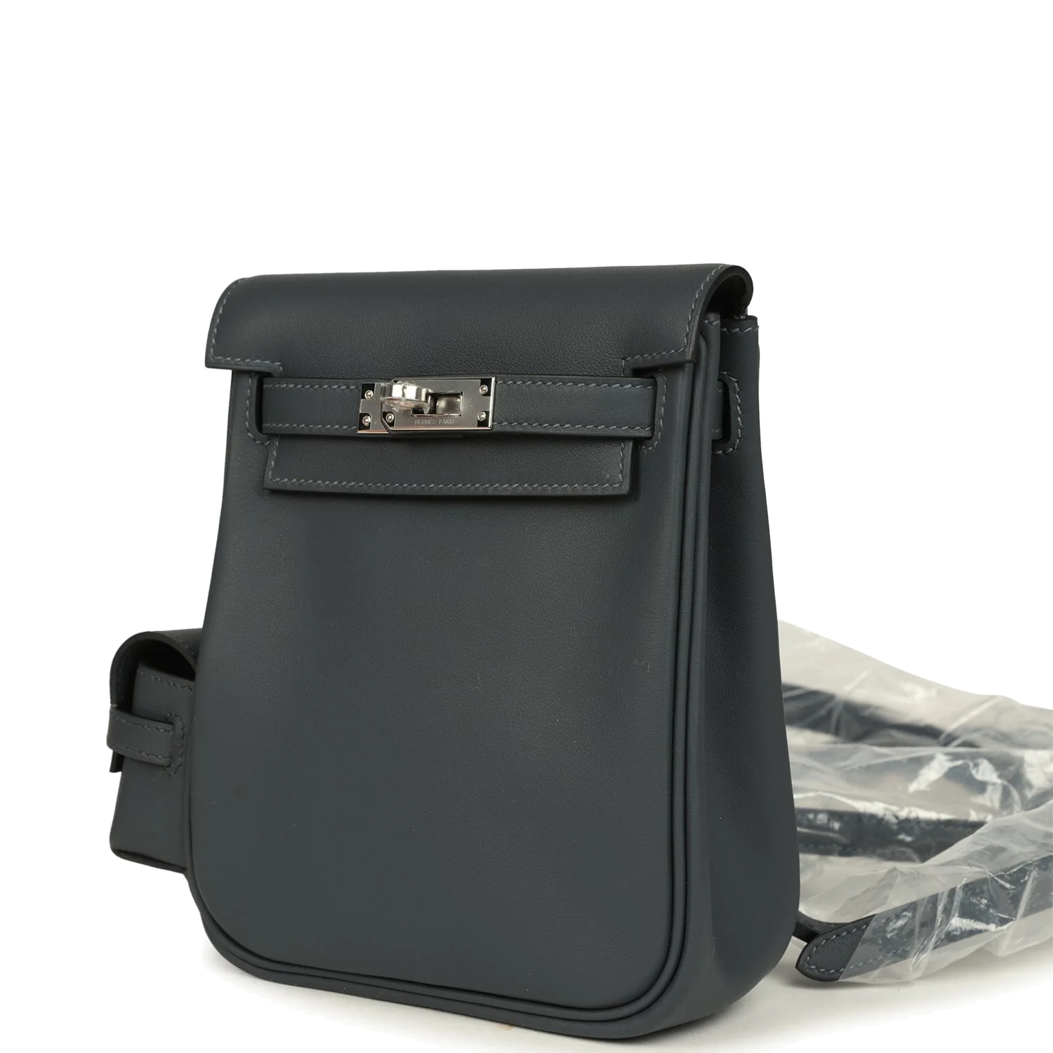 Hermes Mini Kelly Jump Backpack Gris Misty Swift Palladium Hardware — фото 6