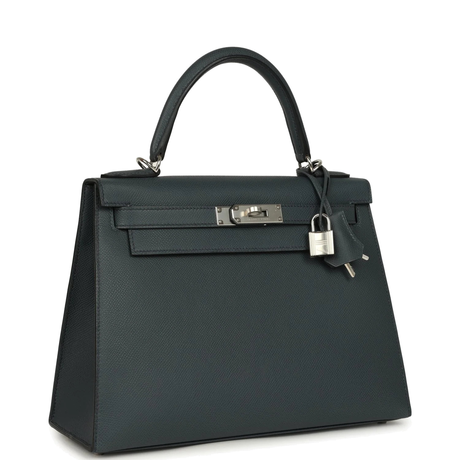 Hermes Kelly Sellier 28 Gris Misty Epsom Palladium Hardware — фото 3