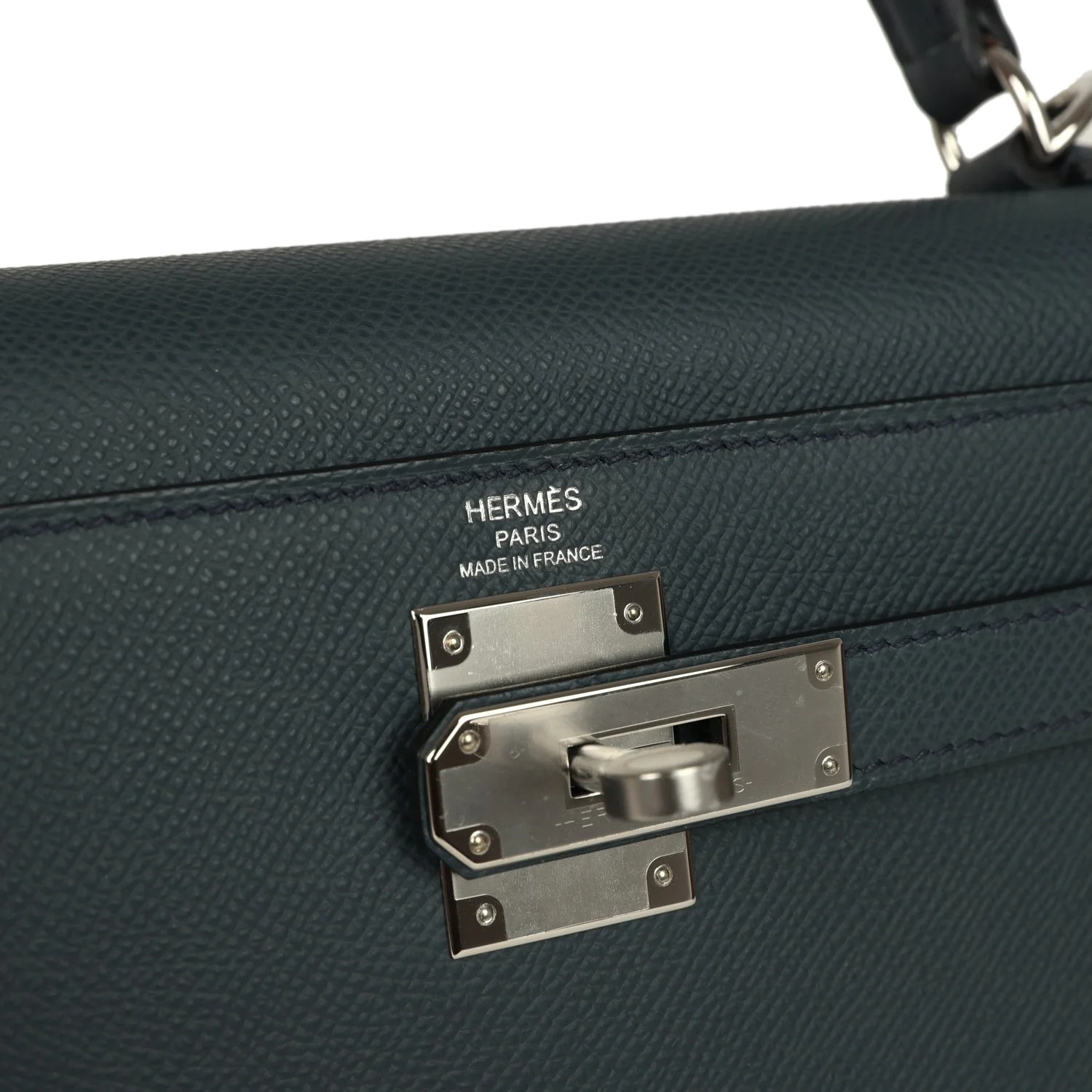 Hermes Kelly Sellier 28 Gris Misty Epsom Palladium Hardware — фото 8