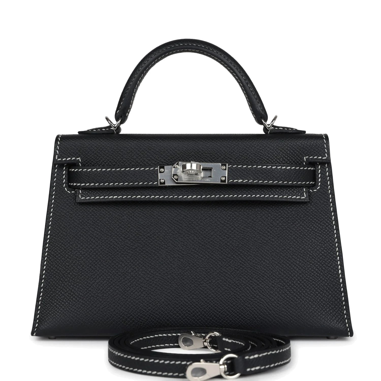 Hermes Special Order (HSS) Kelly Sellier 20 Black Verso Epsom Palladium Hardware — фото 2