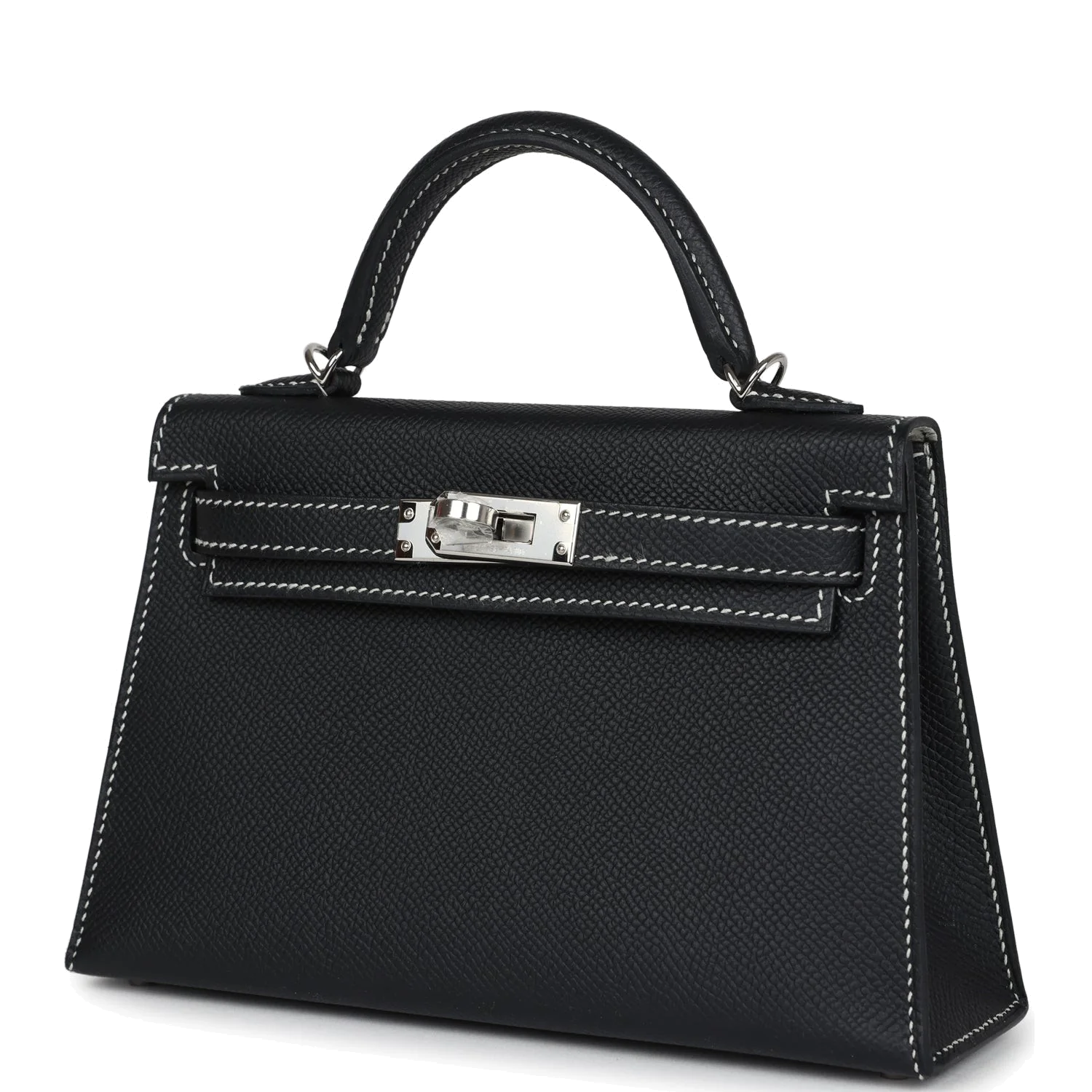 Hermes Special Order (HSS) Kelly Sellier 20 Black Verso Epsom Palladium Hardware — фото 6