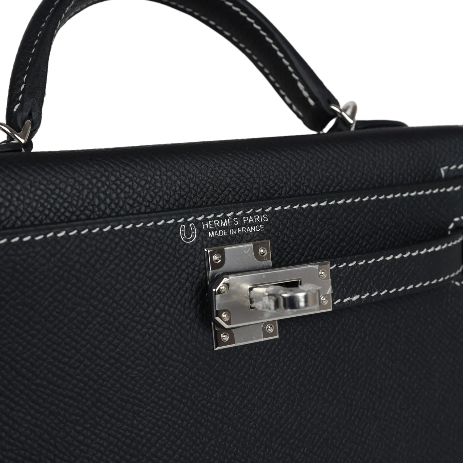 Hermes Special Order (HSS) Kelly Sellier 20 Black Verso Epsom Palladium Hardware — фото 8
