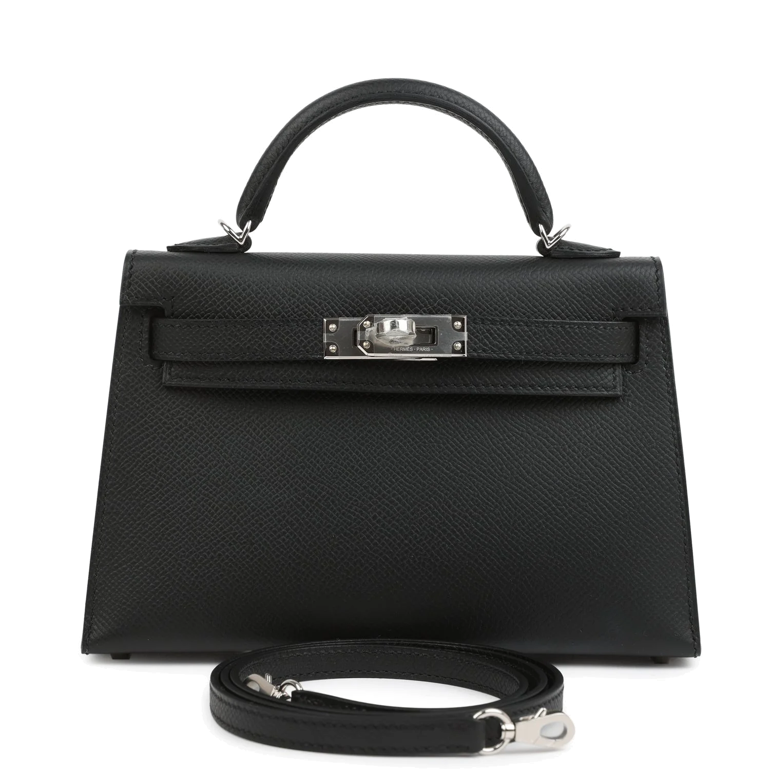 Hermes Kelly Sellier 20 Black Epsom Palladium Hardware — фото 2