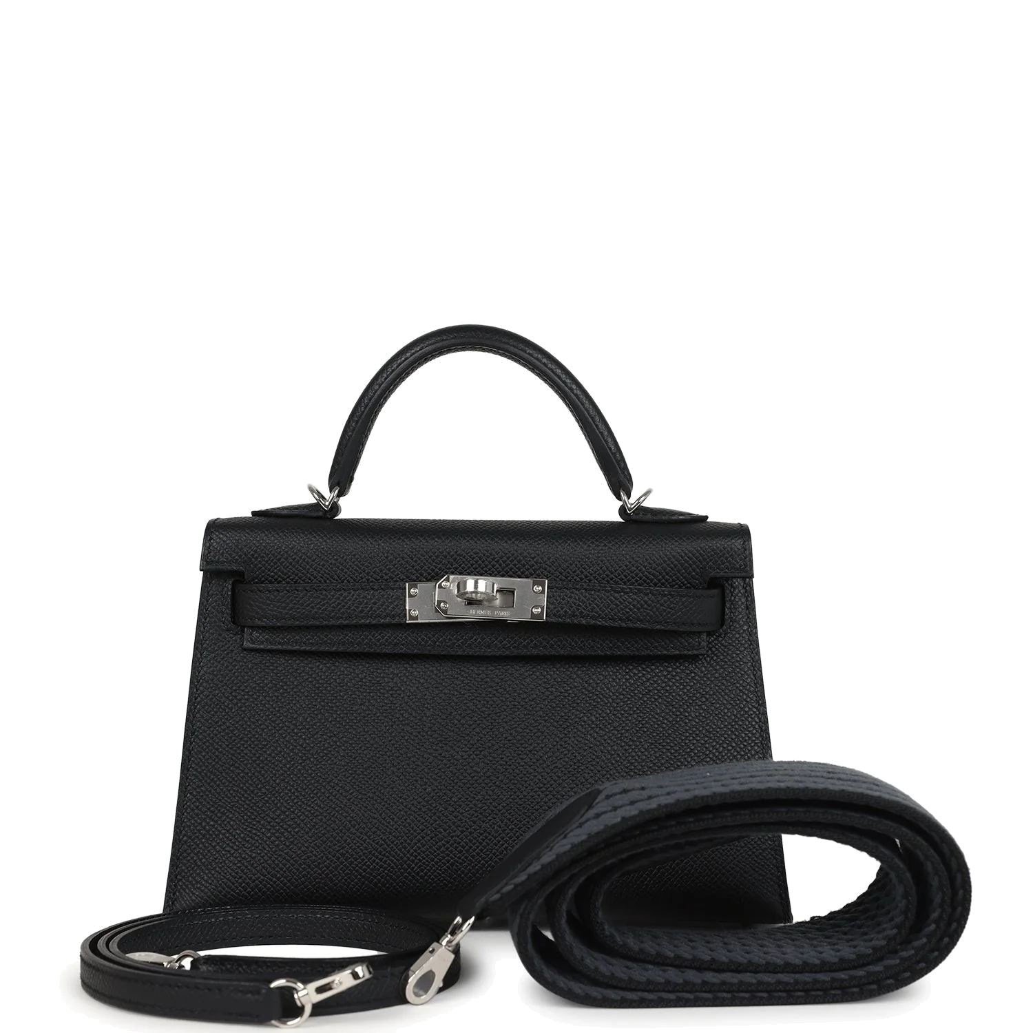 Hermes Kelly Sellier 20 Black Epsom Palladium Hardware — фото 2