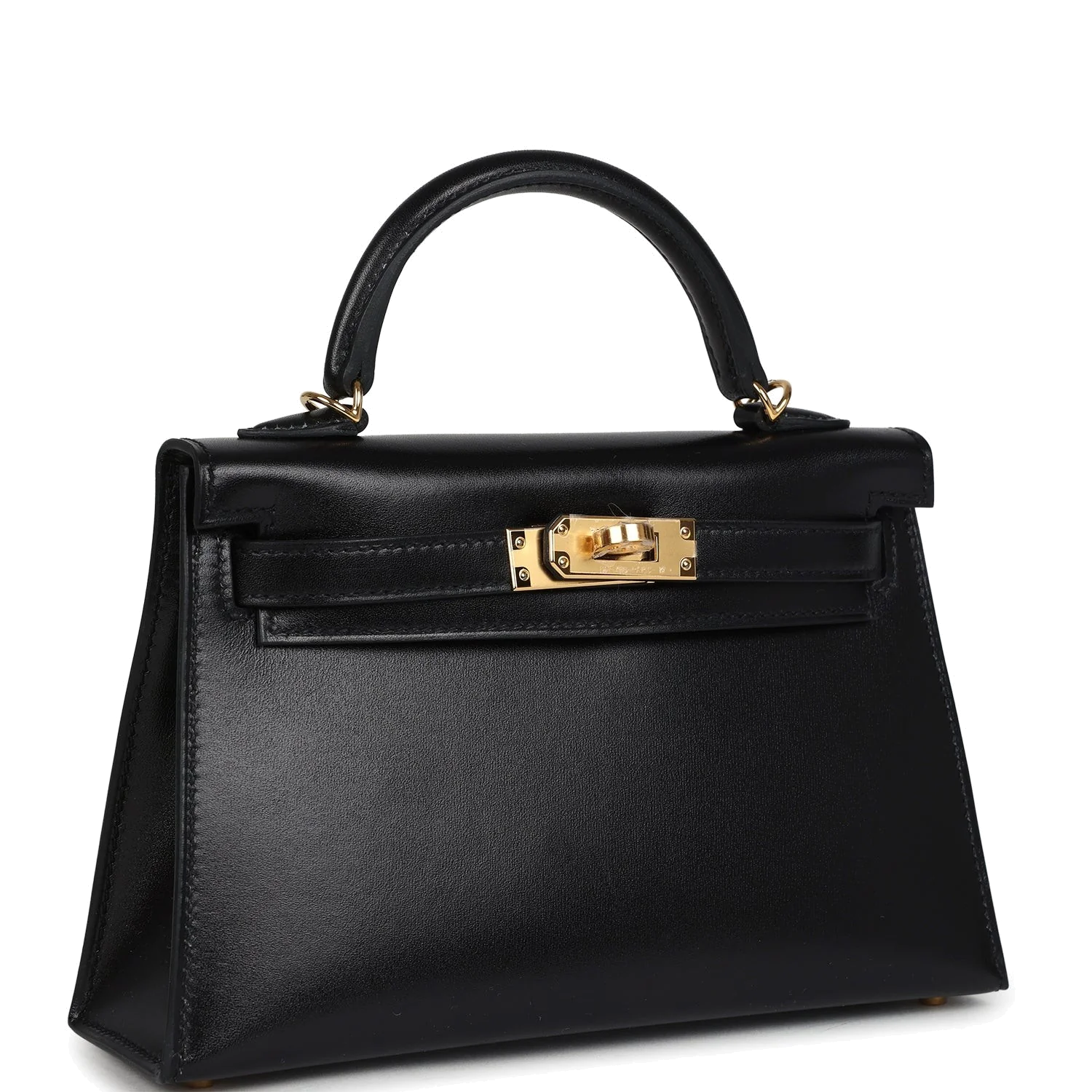 Hermes Kelly Sellier 20 Black Box Gold Hardware — фото 3