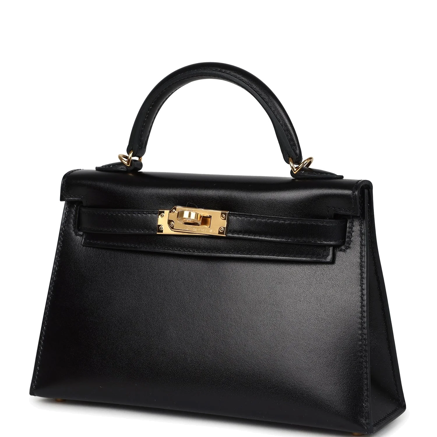Hermes Kelly Sellier 20 Black Box Gold Hardware — фото 6