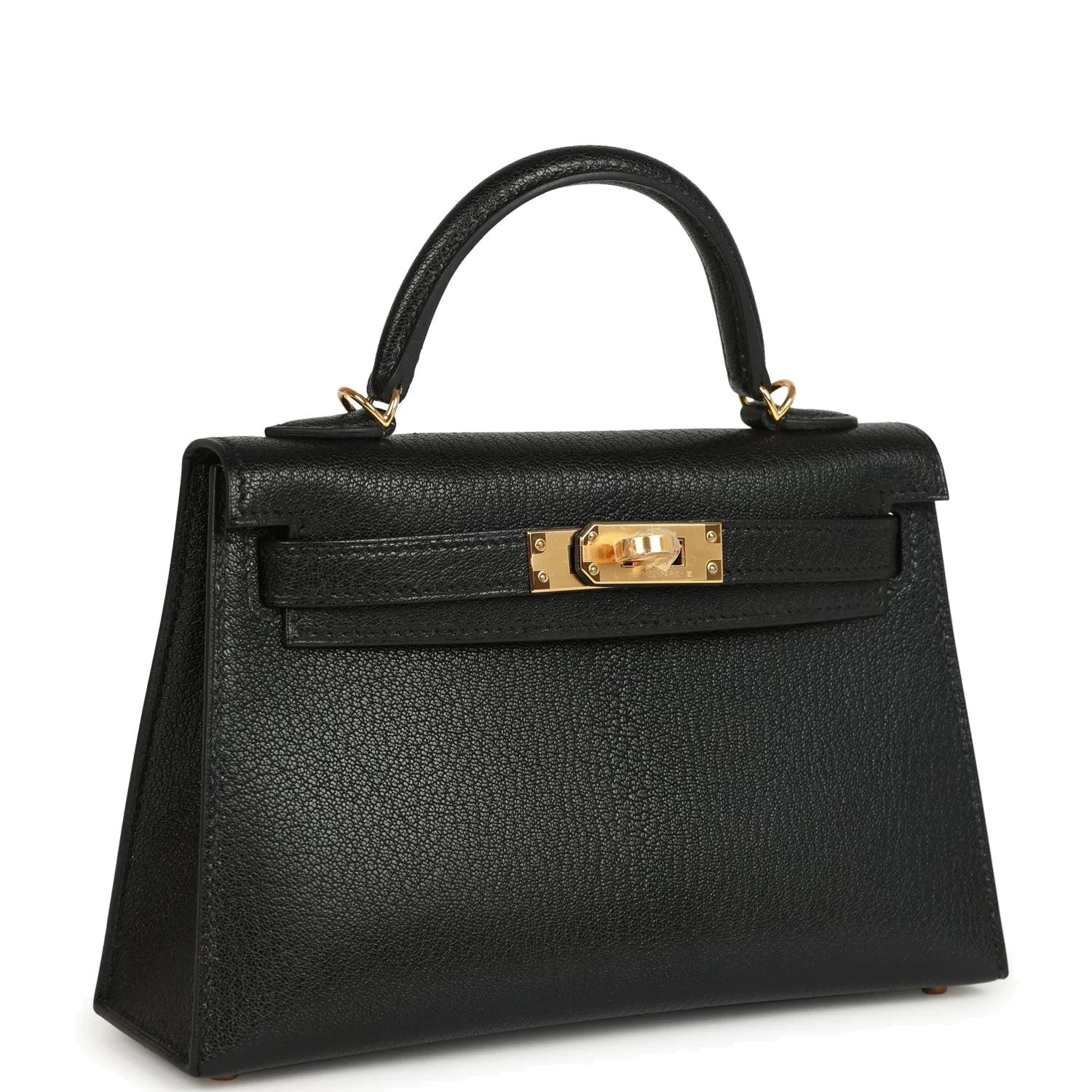 Hermes Kelly Sellier 20 Black Chevre Mysore Gold Hardware — фото 3