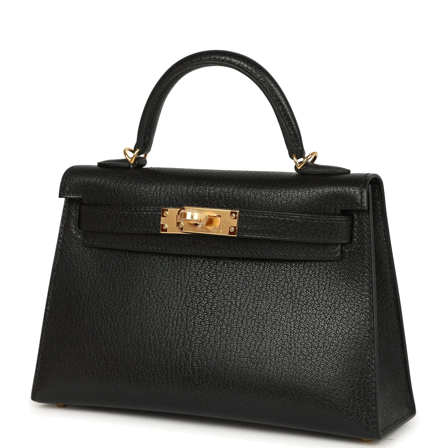 Hermes Kelly Sellier 20 Black Chevre Mysore Gold Hardware — фото 6