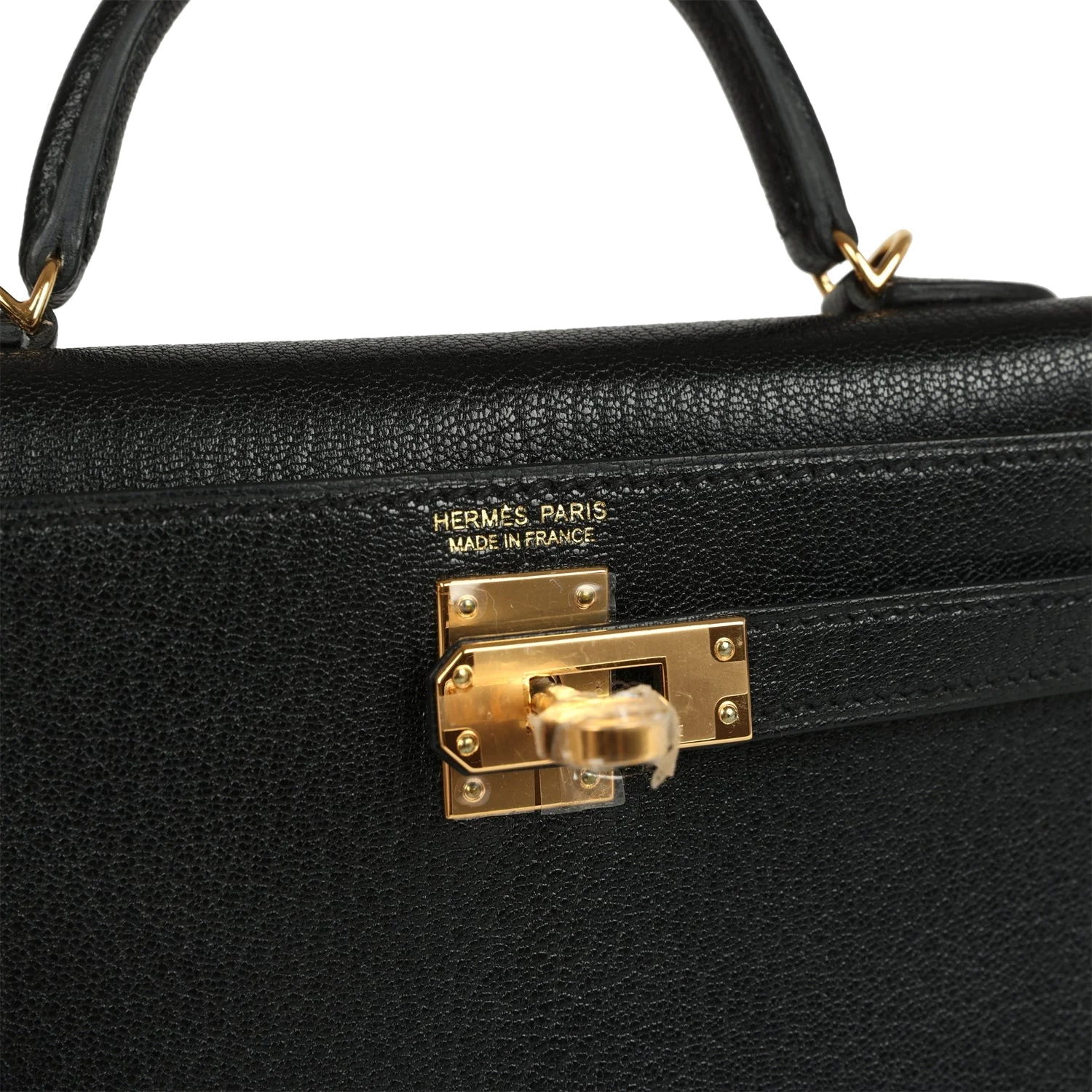 Hermes Kelly Sellier 20 Black Chevre Mysore Gold Hardware — фото 8