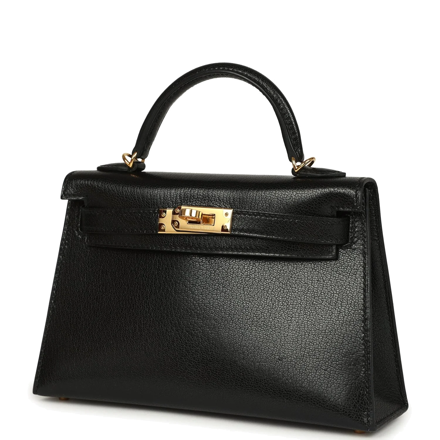 Hermes Kelly Sellier 20 Black Chevre Mysore Gold Hardware — фото 6