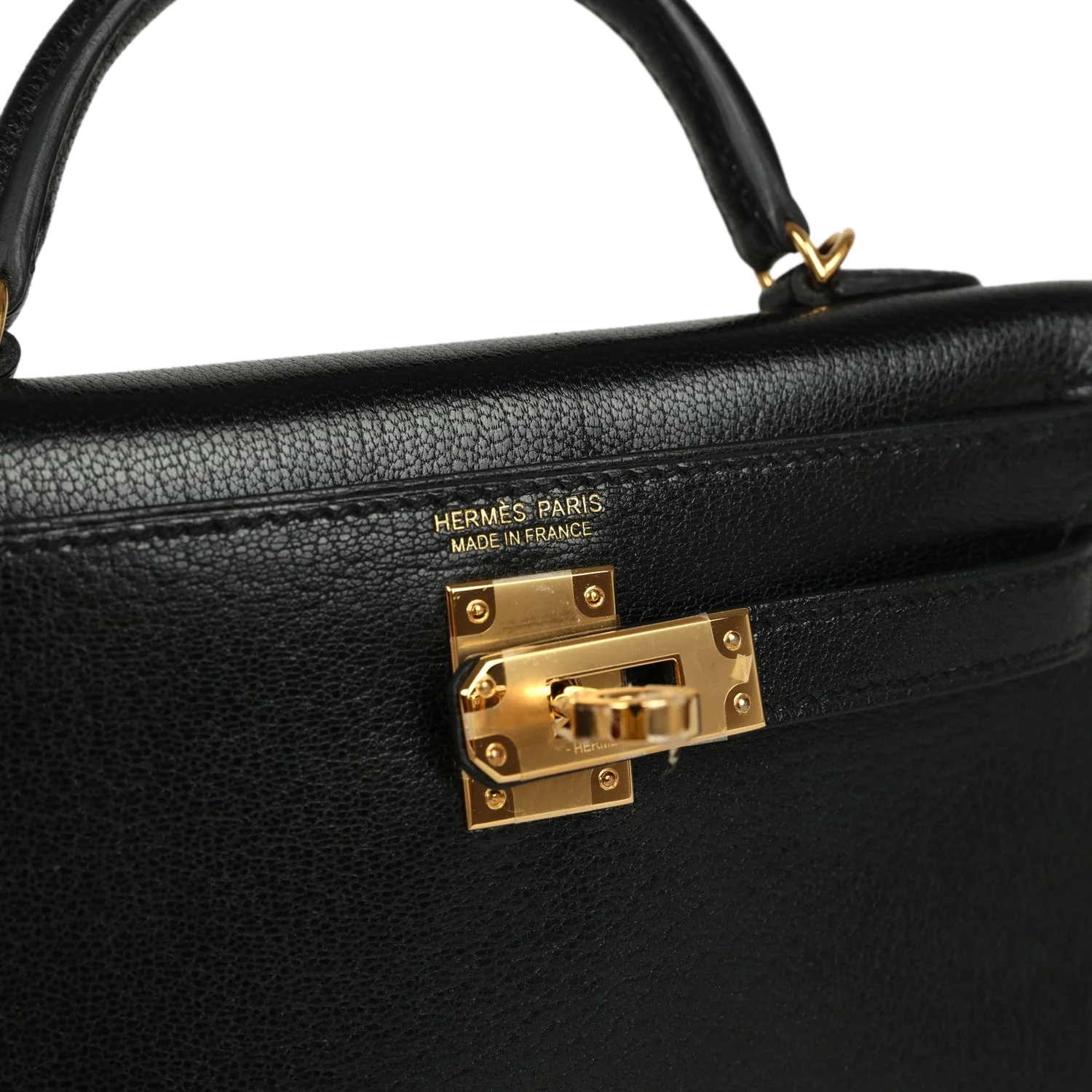Hermes Kelly Sellier 20 Black Chevre Mysore Gold Hardware — фото 8