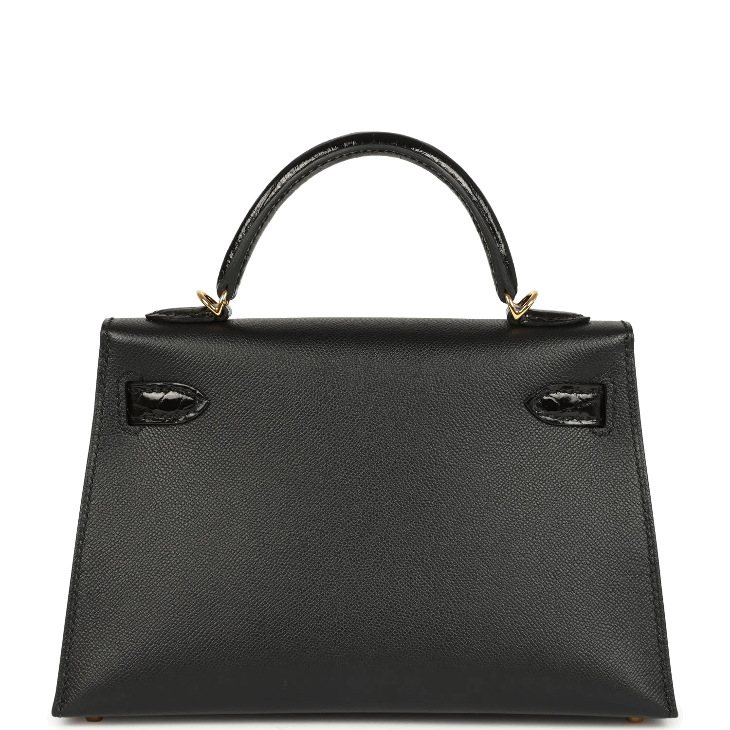 Hermes Kelly Sellier 20 Black Madame and Shiny Alligator Touch Gold Hardware — фото 5