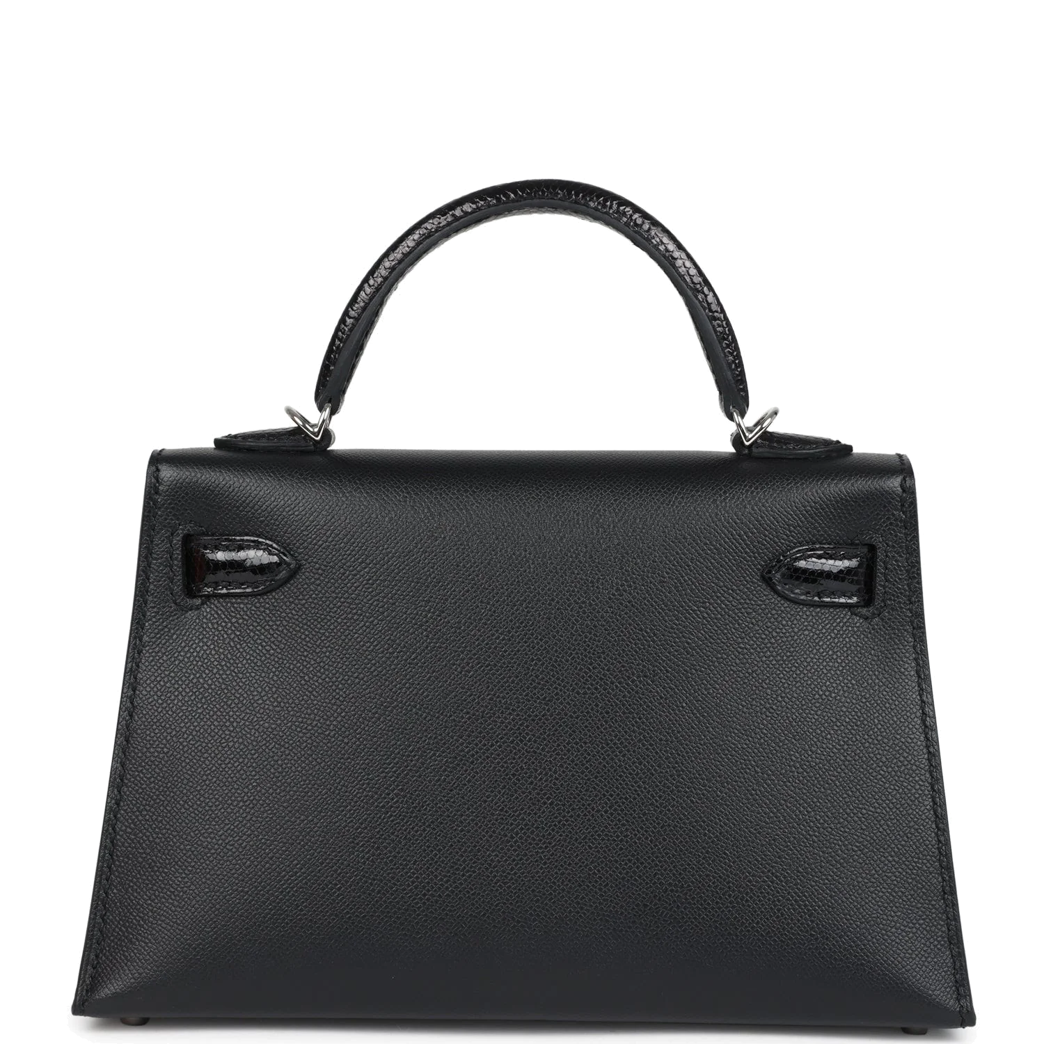 Hermes Kelly Sellier 20 Black Madame and Shiny Varanus Lizard Touch Palladium Hardware — фото 5
