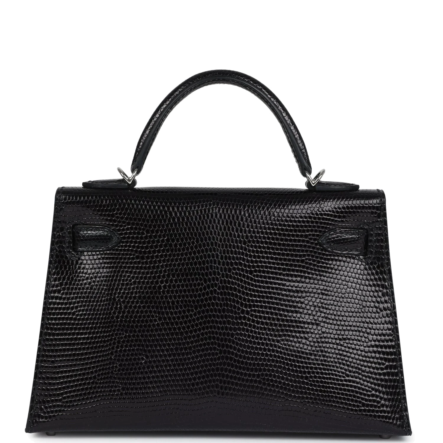 Hermes Kelly Sellier 20 Black Varanus Niloticus Lizard Palladium Hardware — фото 5