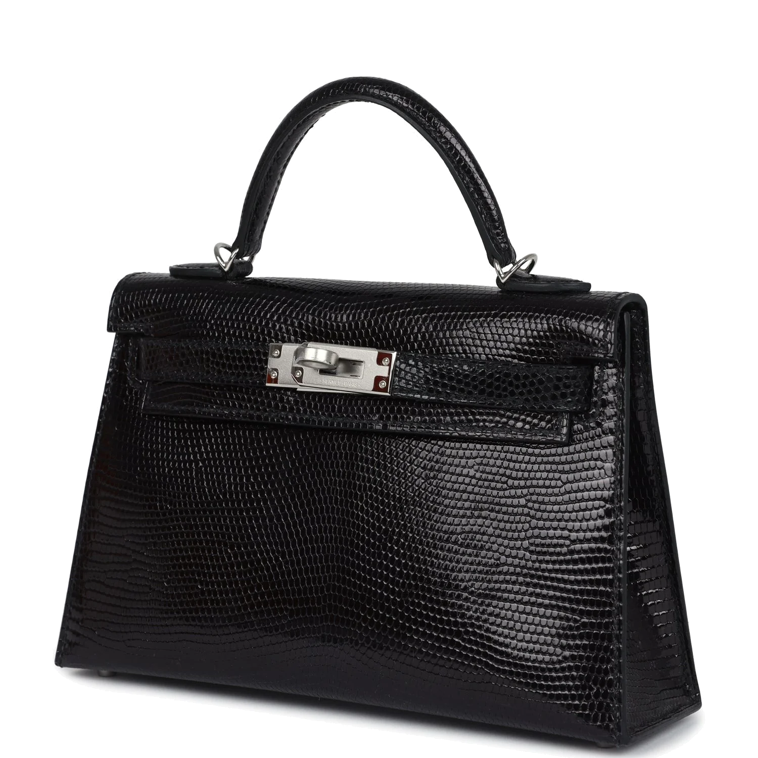 Hermes Kelly Sellier 20 Black Varanus Niloticus Lizard Palladium Hardware — фото 6