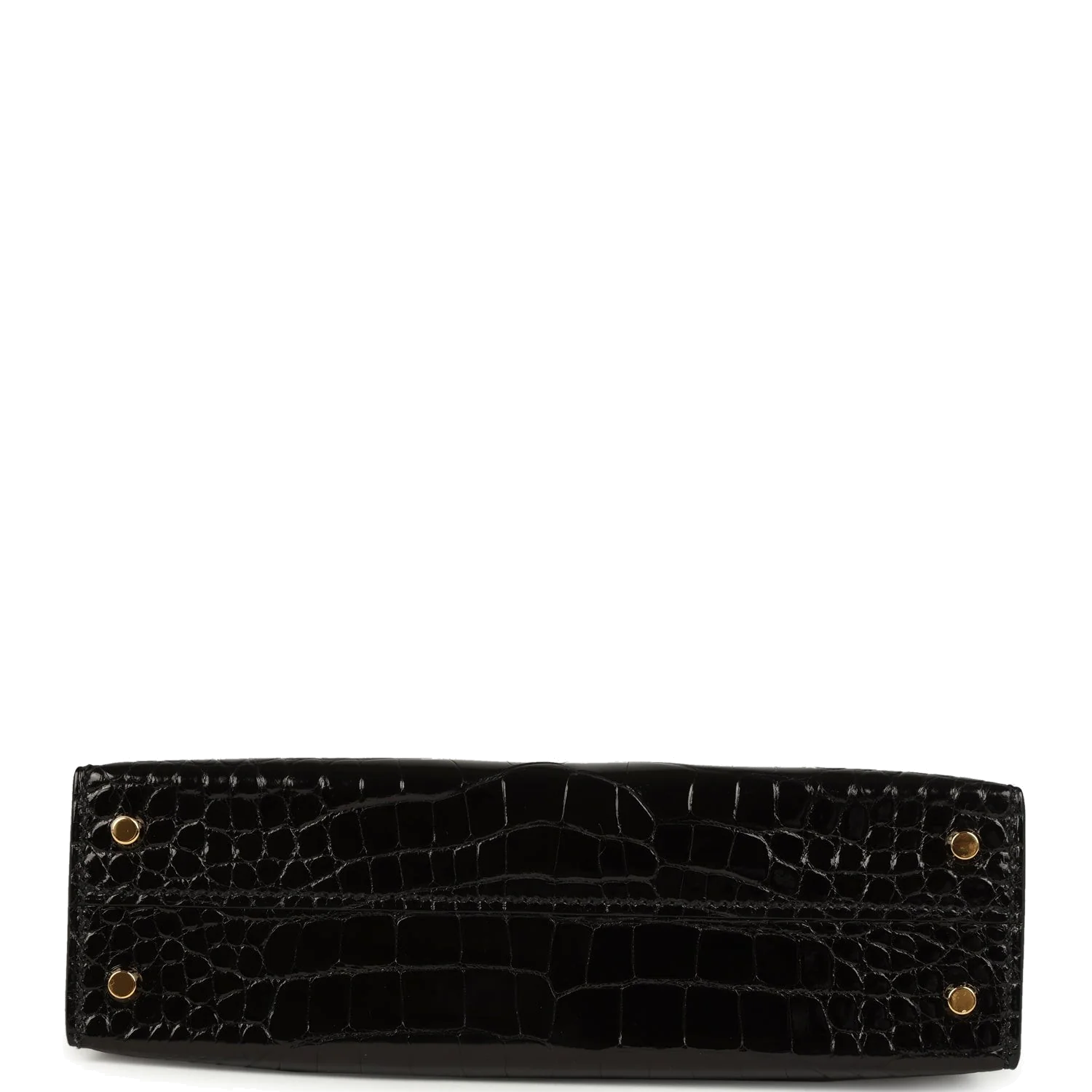 Hermes Kelly Sellier 20 Black Shiny Alligator Gold Hardware — фото 7