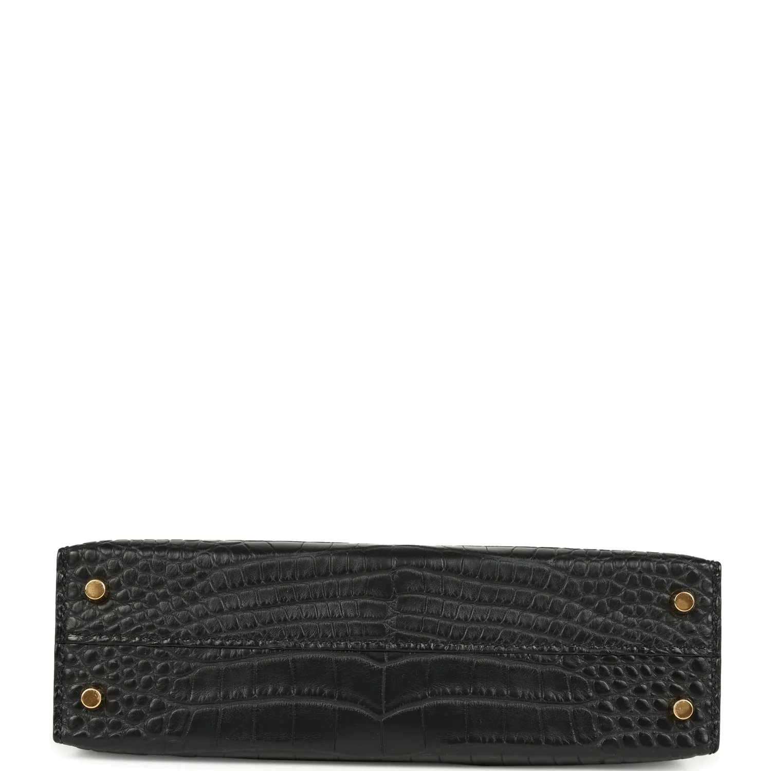 Hermes Kelly Sellier 20 Black Matte Alligator Gold Hardware — фото 7