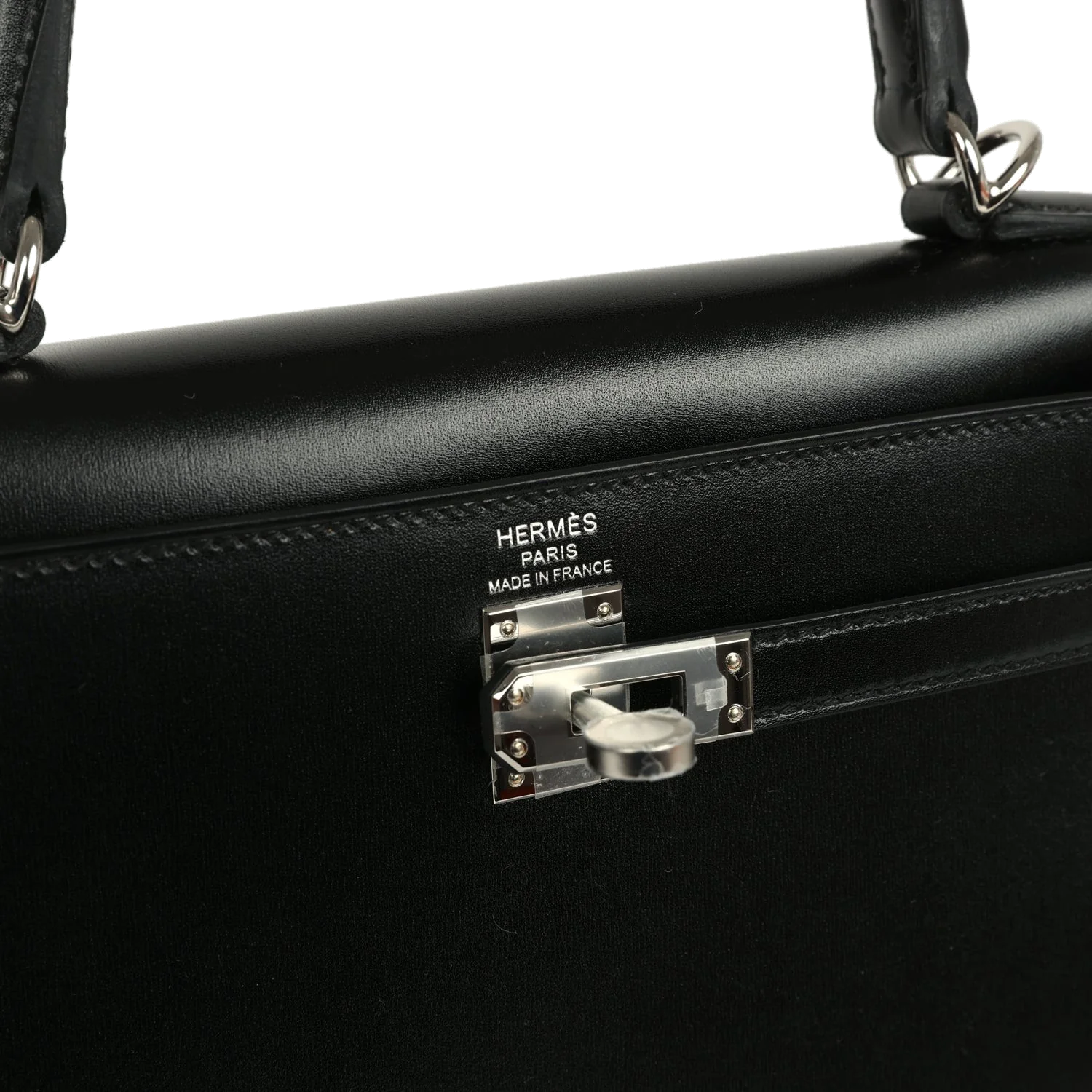 Hermes Kelly Sellier 25 Black Box Palladium Hardware — фото 8