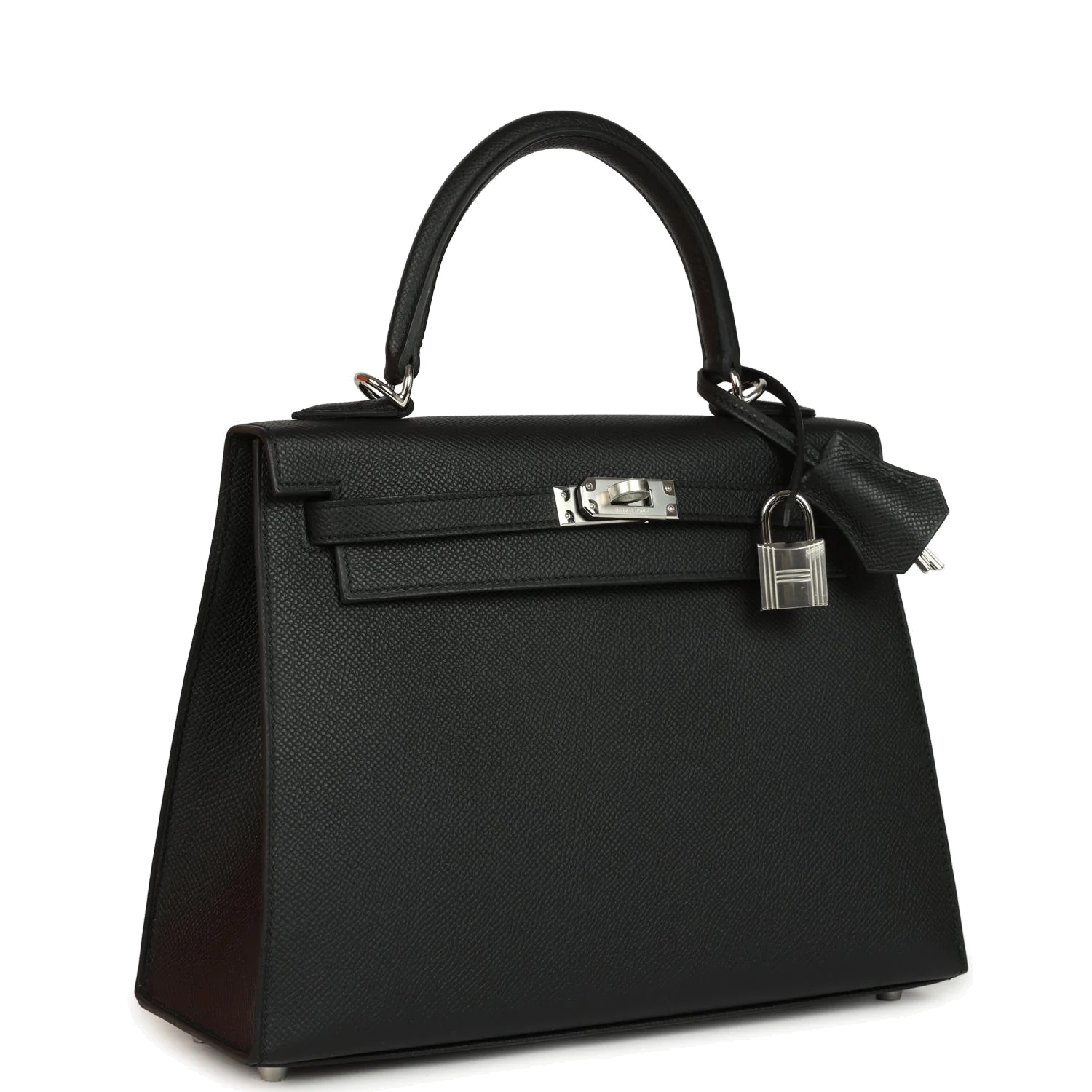 Hermes Kelly Sellier 25 Black Epsom Palladium Hardware — фото 3