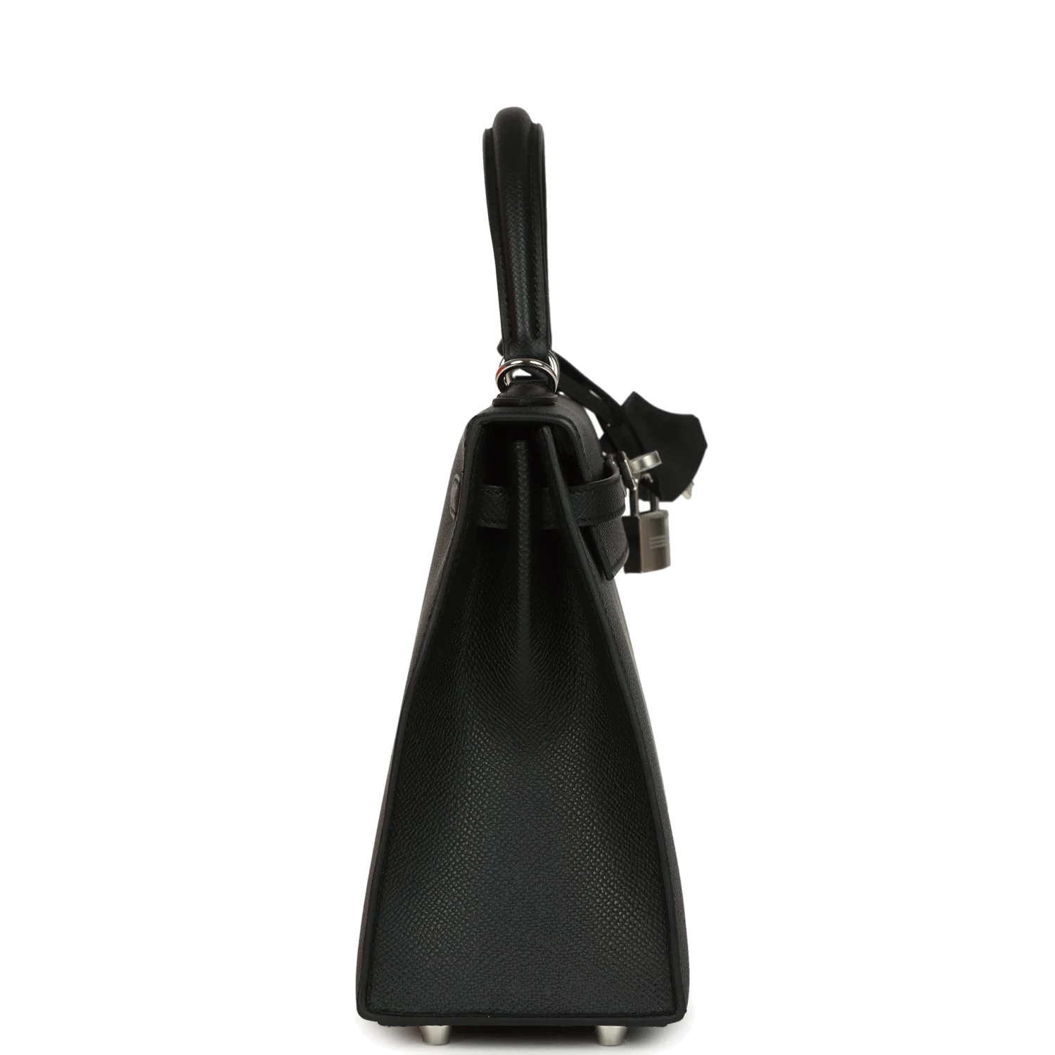 Hermes Kelly Sellier 25 Black Epsom Palladium Hardware — фото 4