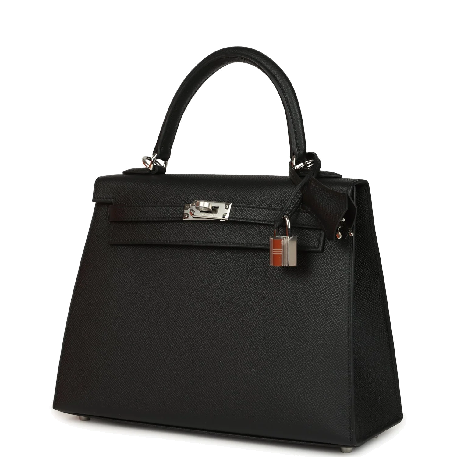 Hermes Kelly Sellier 25 Black Epsom Palladium Hardware — фото 6
