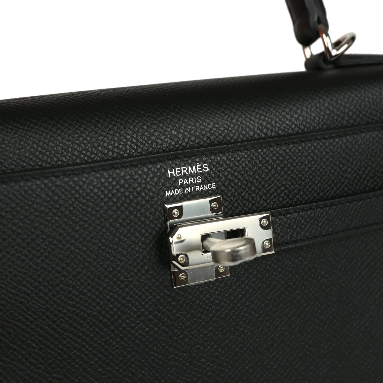 Hermes Kelly Sellier 25 Black Epsom Palladium Hardware — фото 8