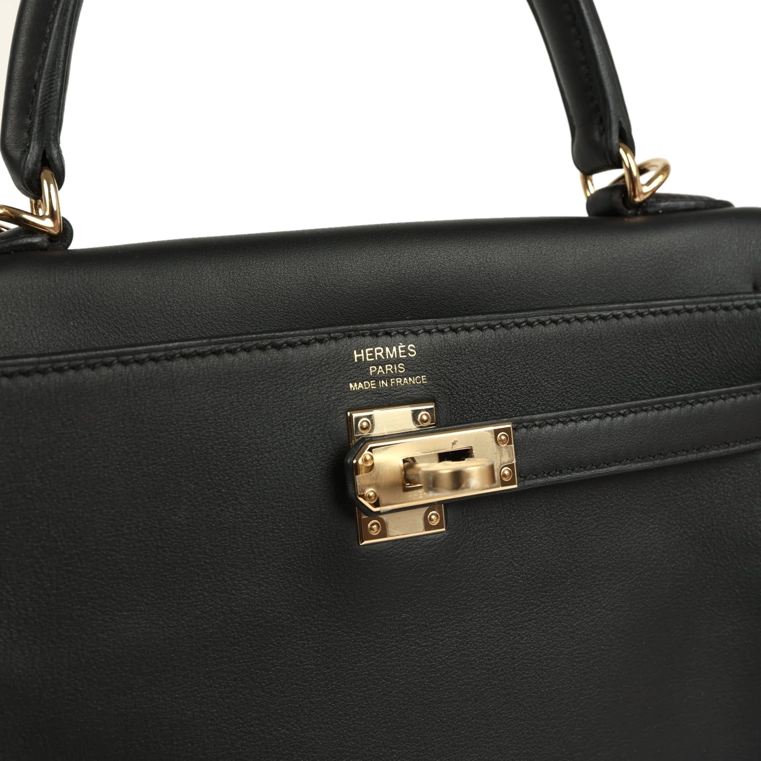 Hermes Kelly Retourne 25 Black Swift Permabrass Hardware — фото 8
