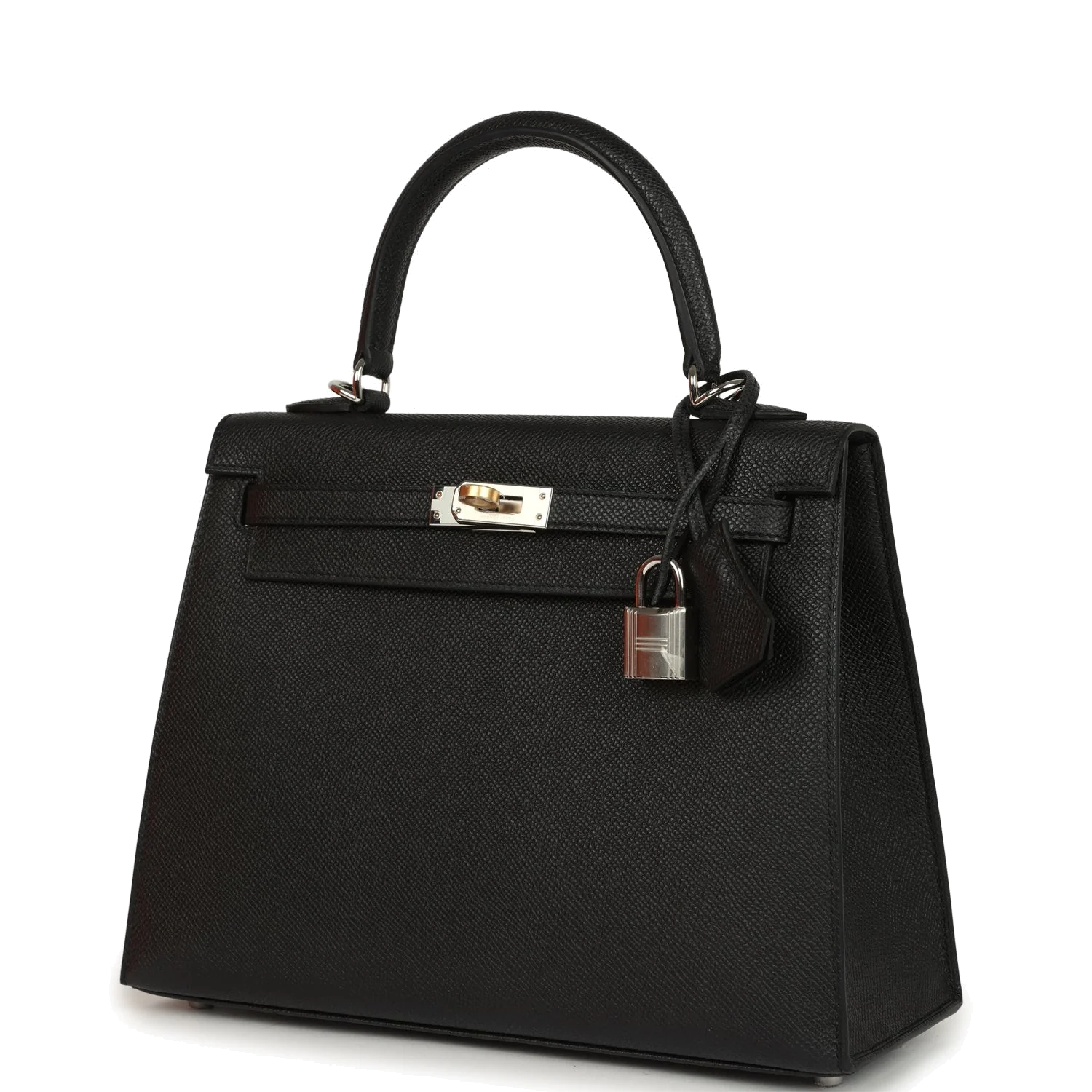 Hermes Kelly Sellier 25 Black Epsom Electrum Hardware — фото 6