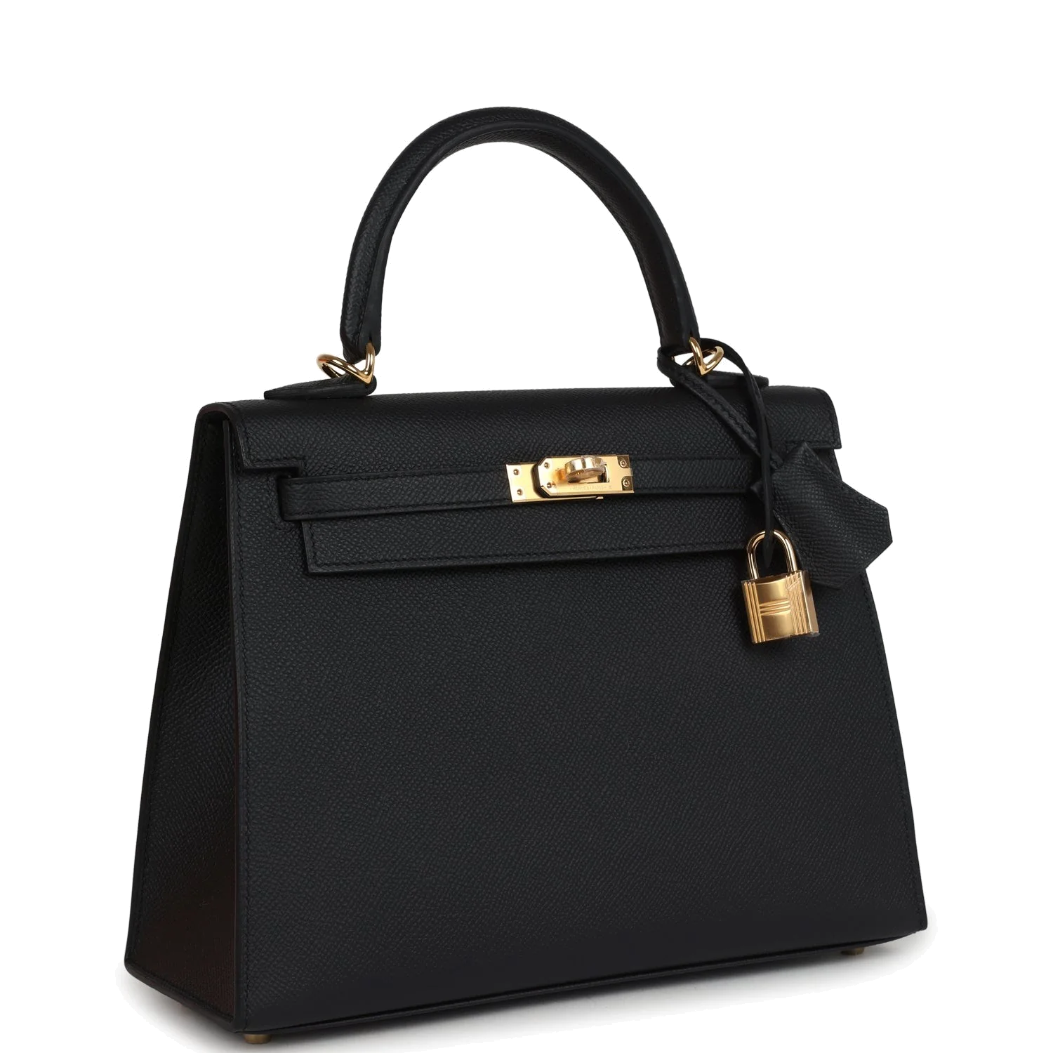 Hermes Kelly Sellier 25 Black Epsom Gold Hardware — фото 3