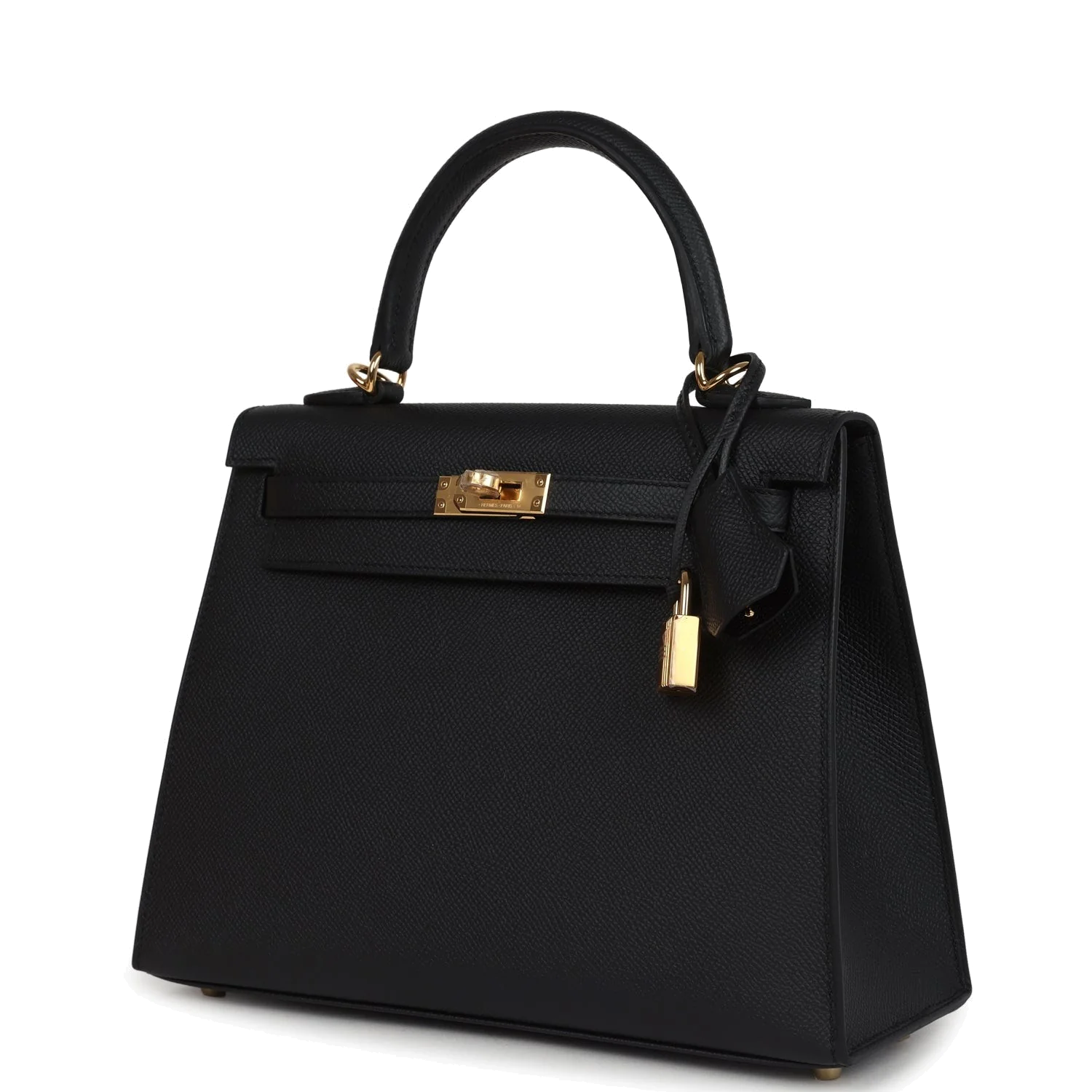 Hermes Kelly Sellier 25 Black Epsom Gold Hardware — фото 6